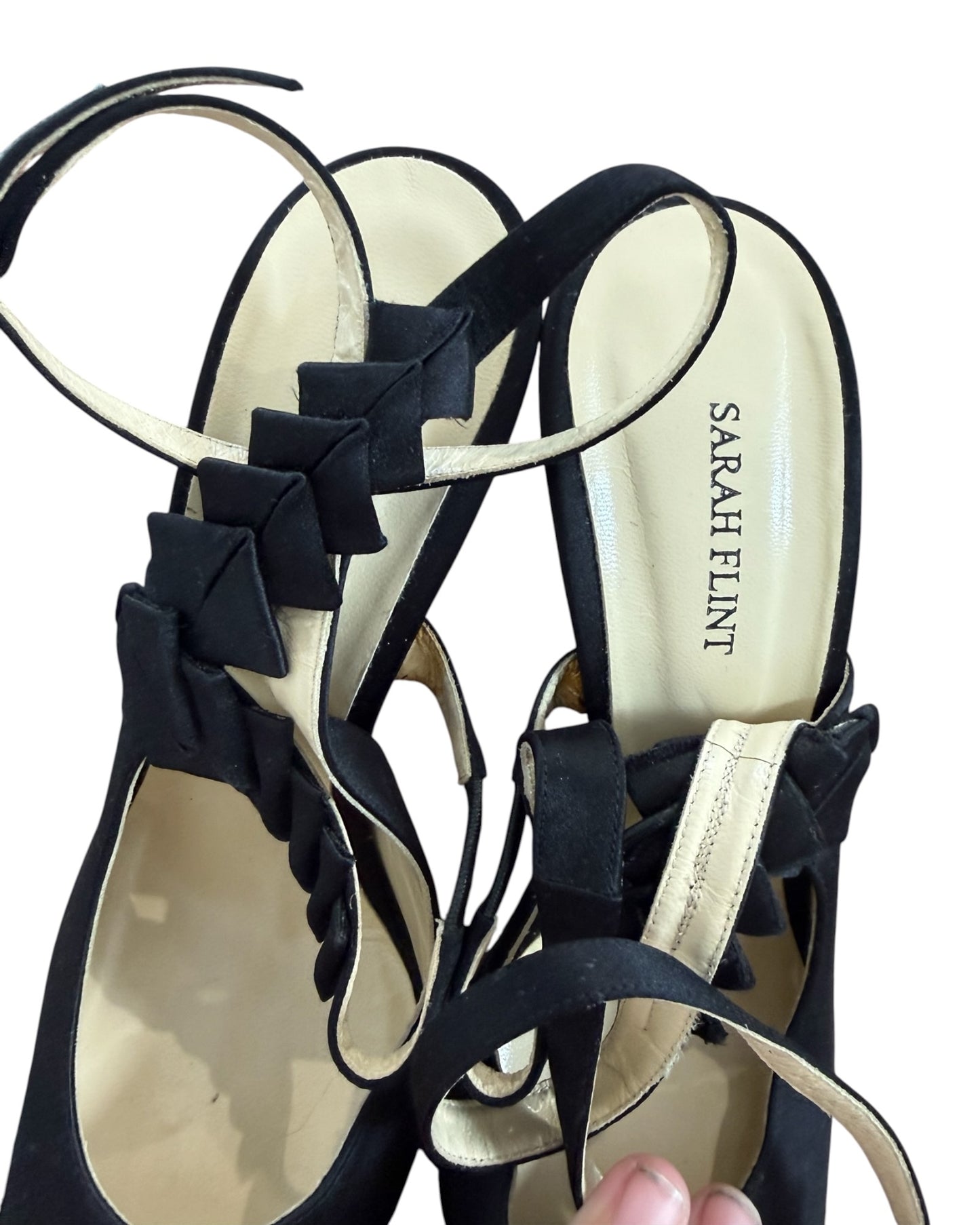 Pre-Loved Sarah Flint Black Satin Heels