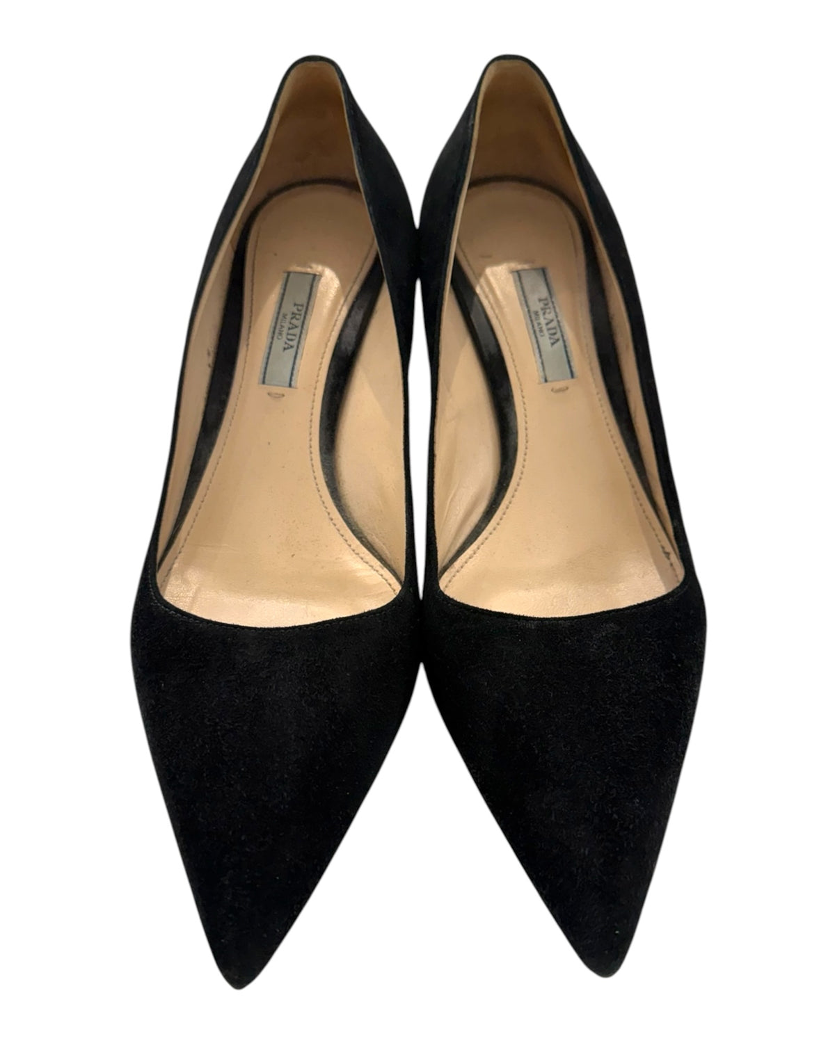 Vintage Prada Black Suede Kitten Heels