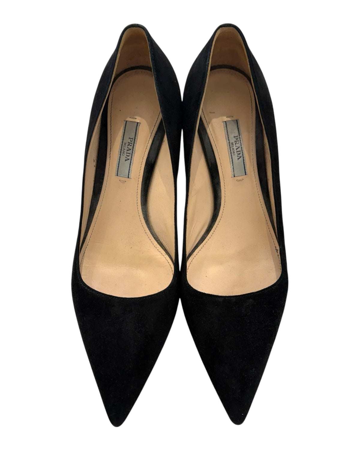 Vintage Prada Black Suede Kitten Heels