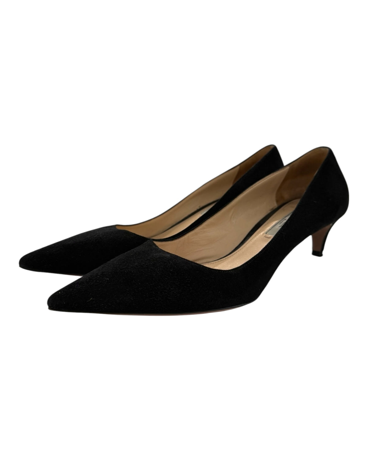 Vintage Prada Black Suede Kitten Heels