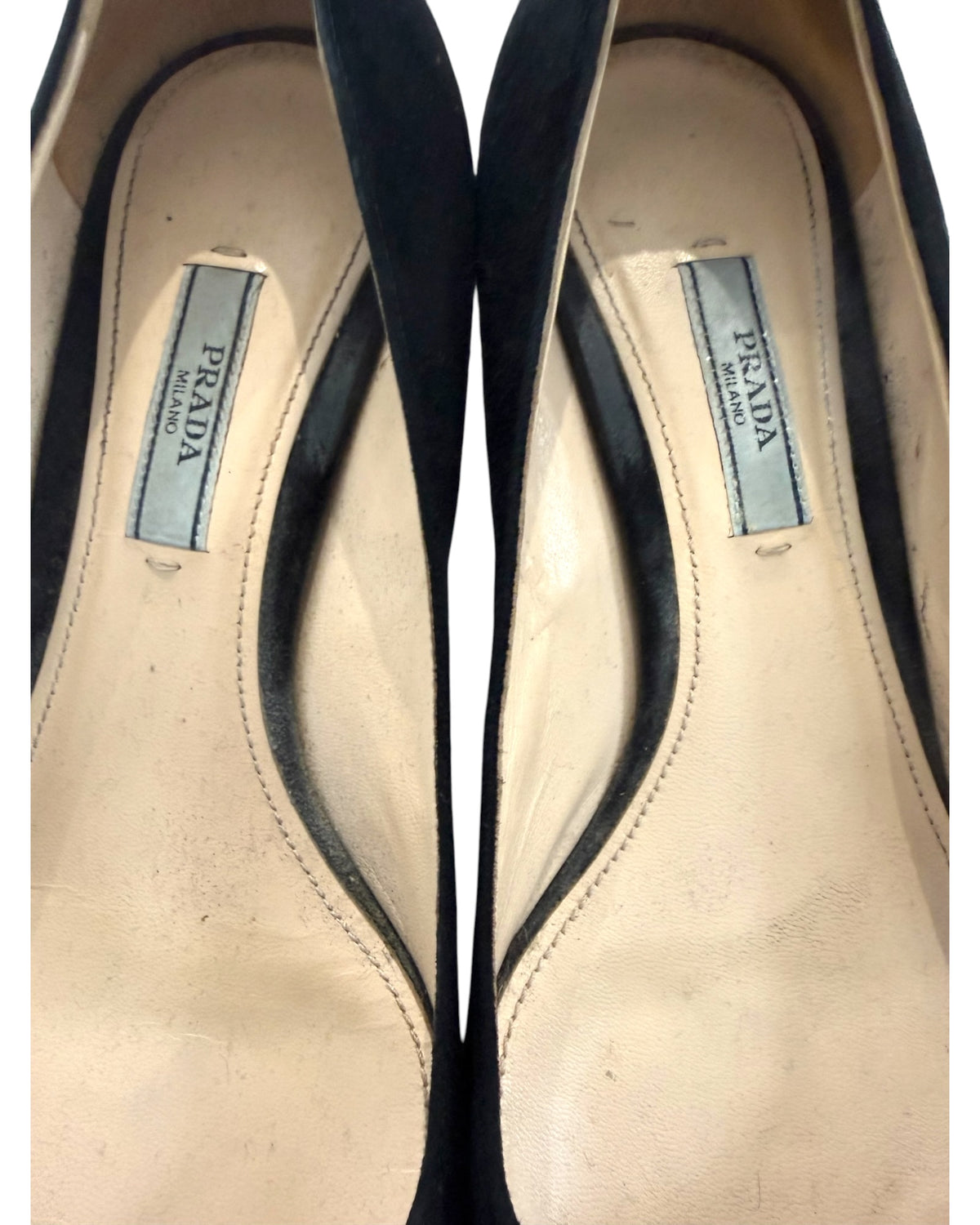 Vintage Prada Black Suede Kitten Heels