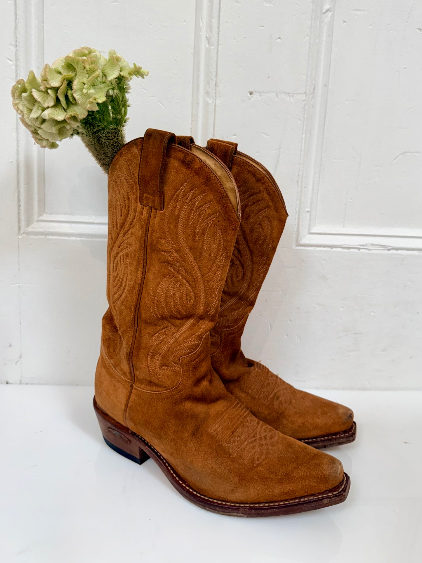 Vintage Sendra Suede Cowboy Boots