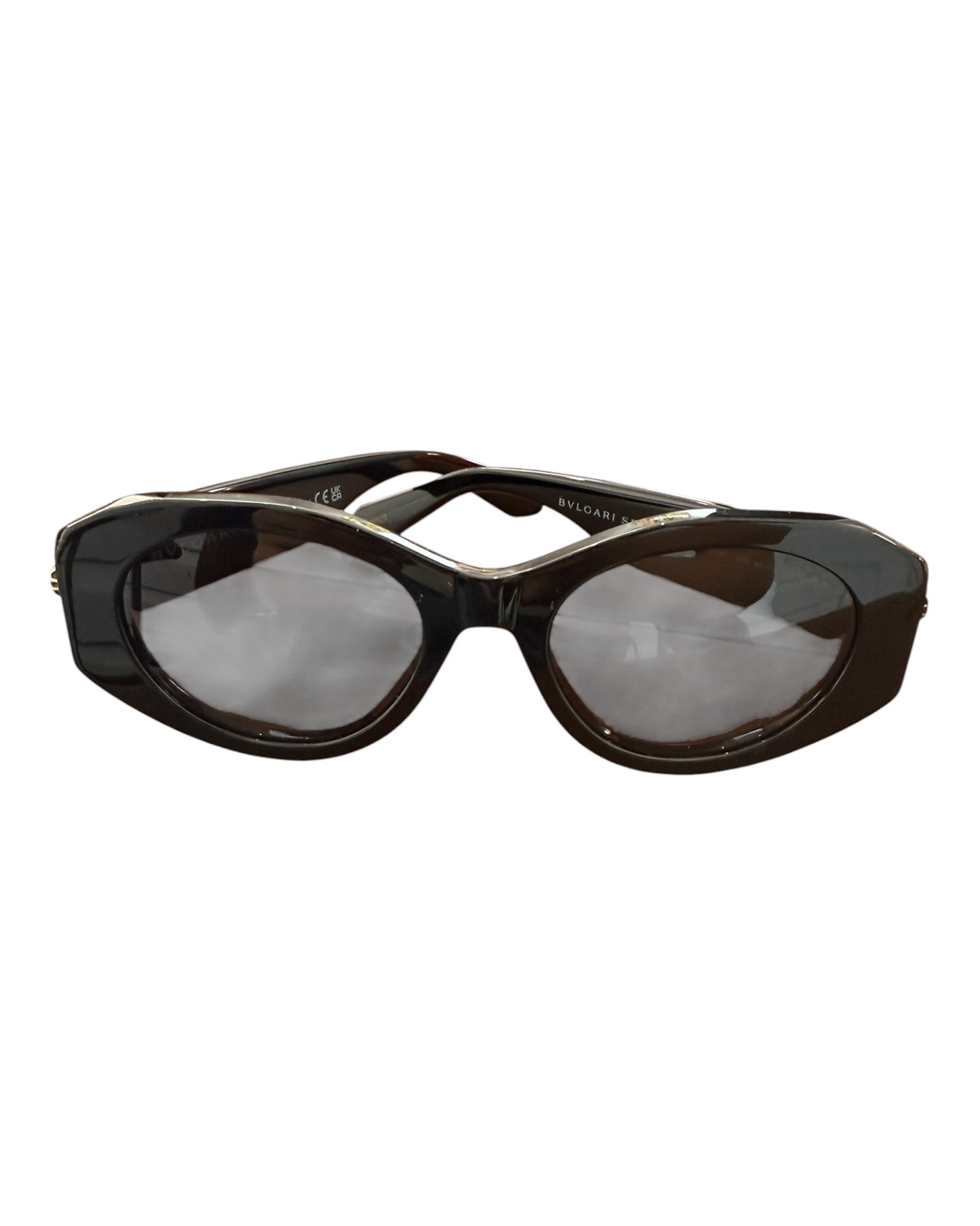 Pre-Loved Bvlgari Black Serpenti 52MM Oval Sunglasses