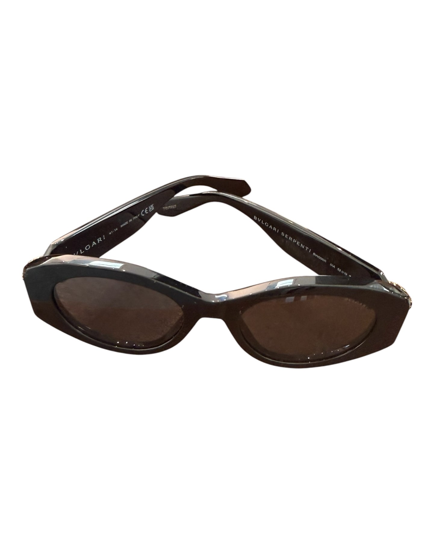 Pre-Loved Bvlgari Black Serpenti 52MM Oval Sunglasses