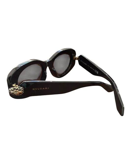 Pre-Loved Bvlgari Black Serpenti 52MM Oval Sunglasses