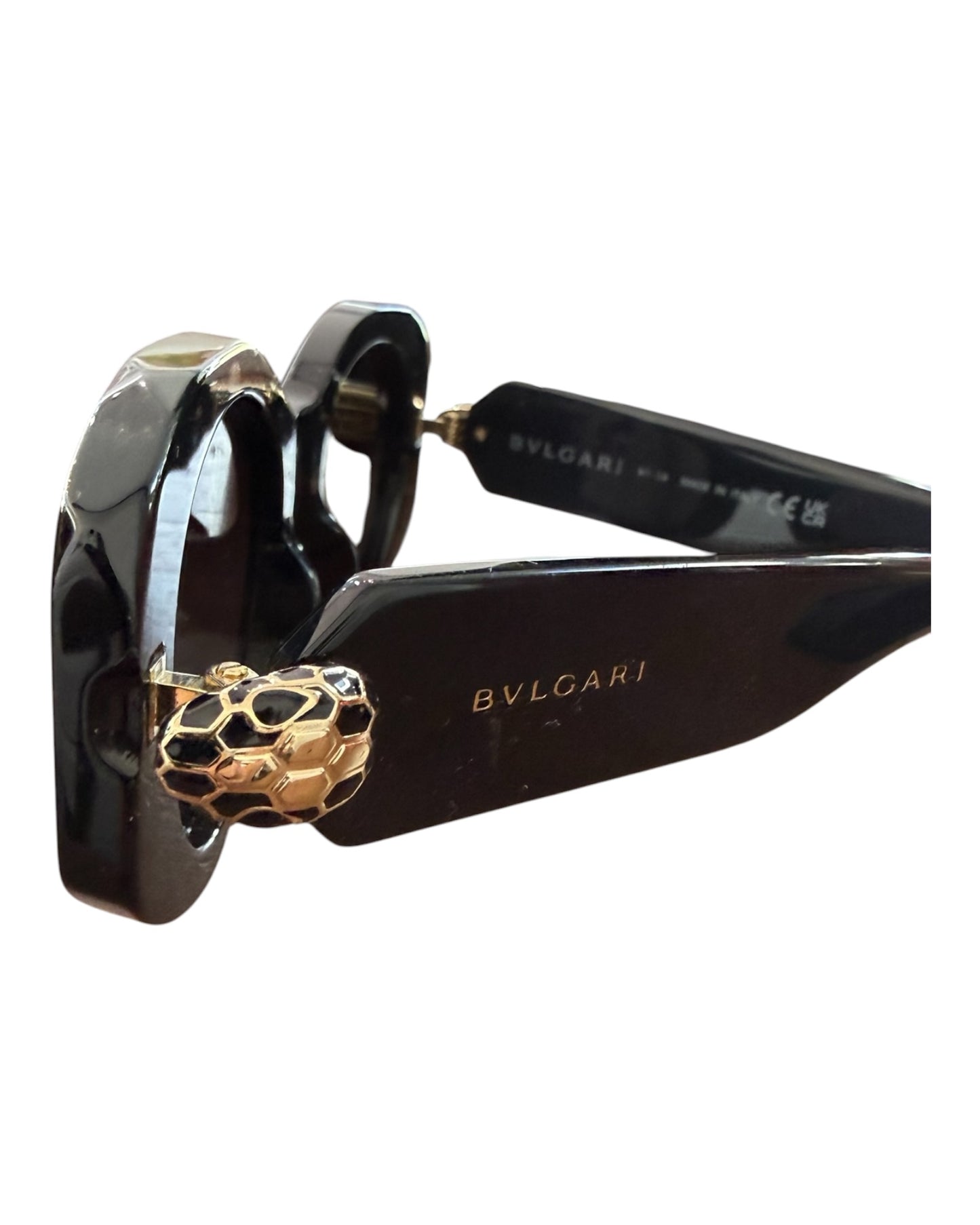 Pre-Loved Bvlgari Black Serpenti 52MM Oval Sunglasses