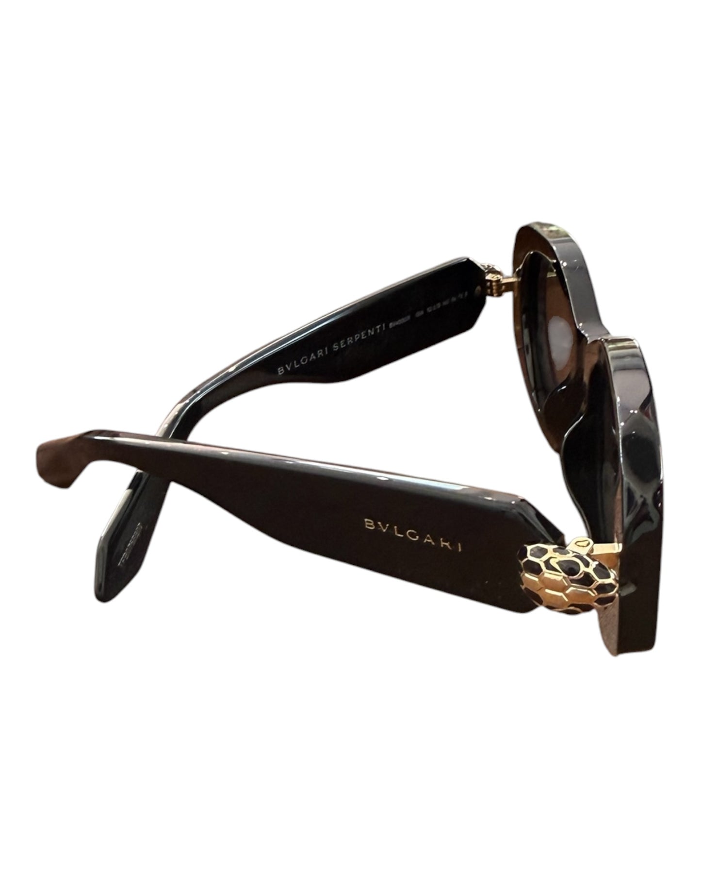 Pre-Loved Bvlgari Black Serpenti 52MM Oval Sunglasses