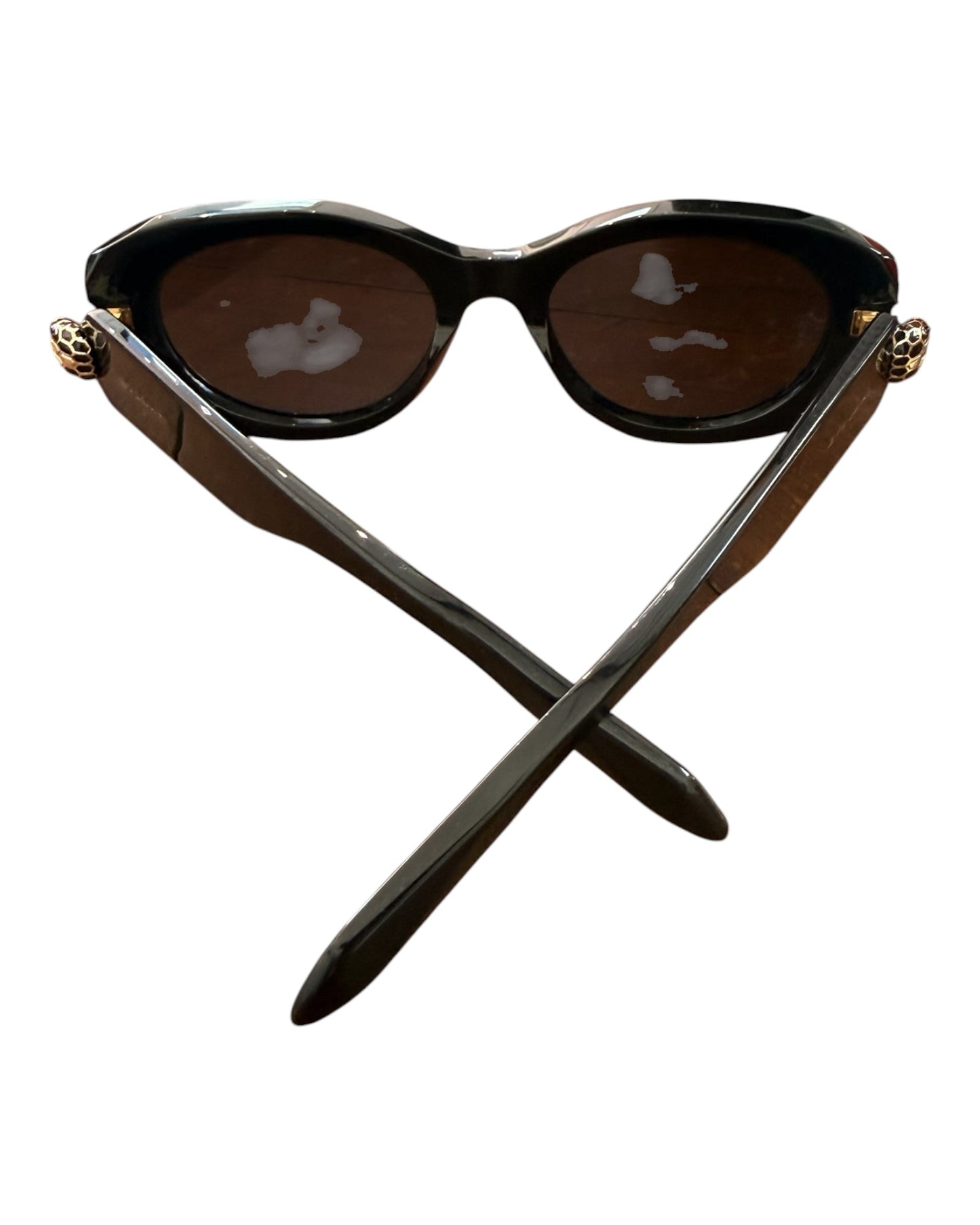 Pre-Loved Bvlgari Black Serpenti 52MM Oval Sunglasses