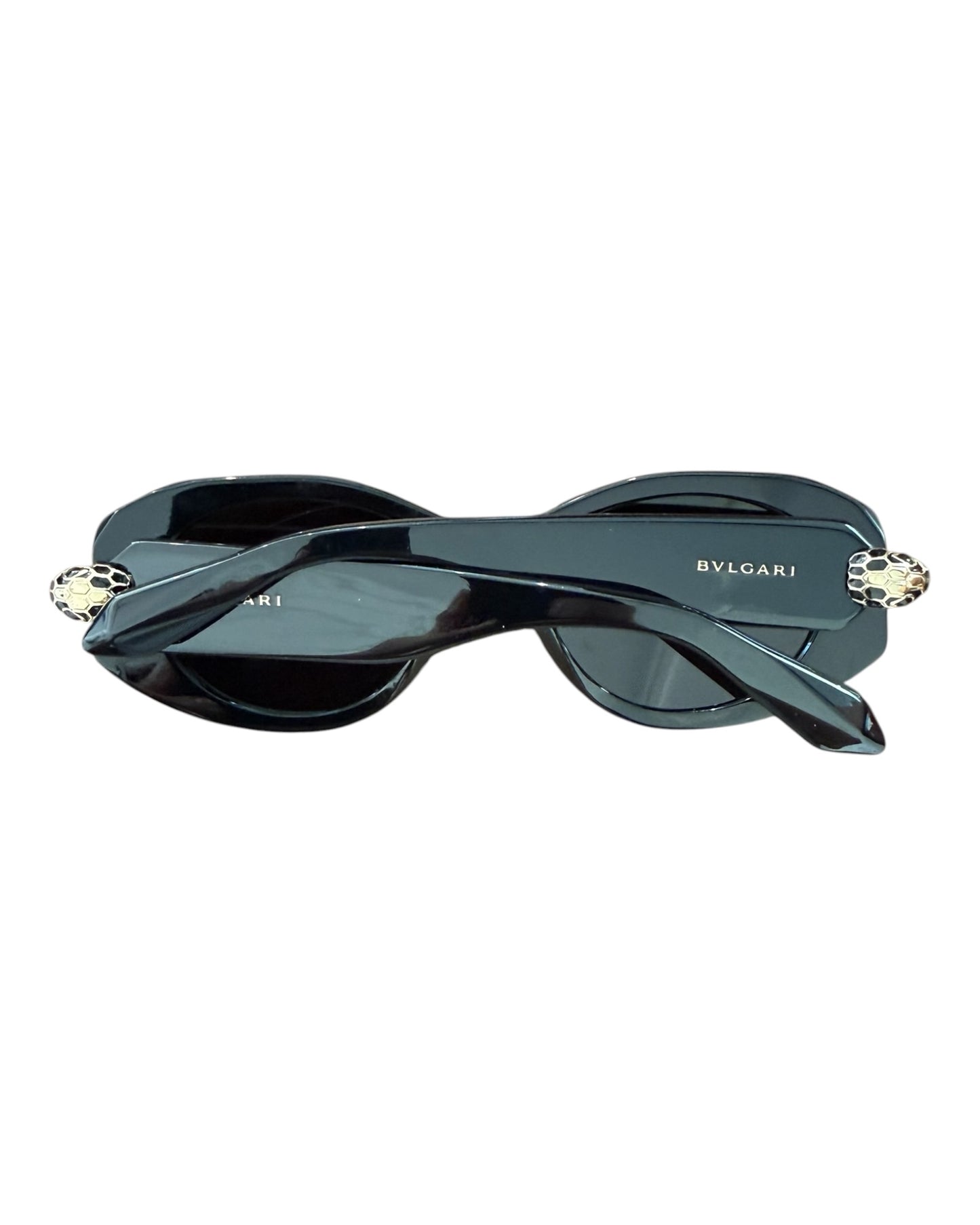 Pre-Loved Bvlgari Black Serpenti 52MM Oval Sunglasses
