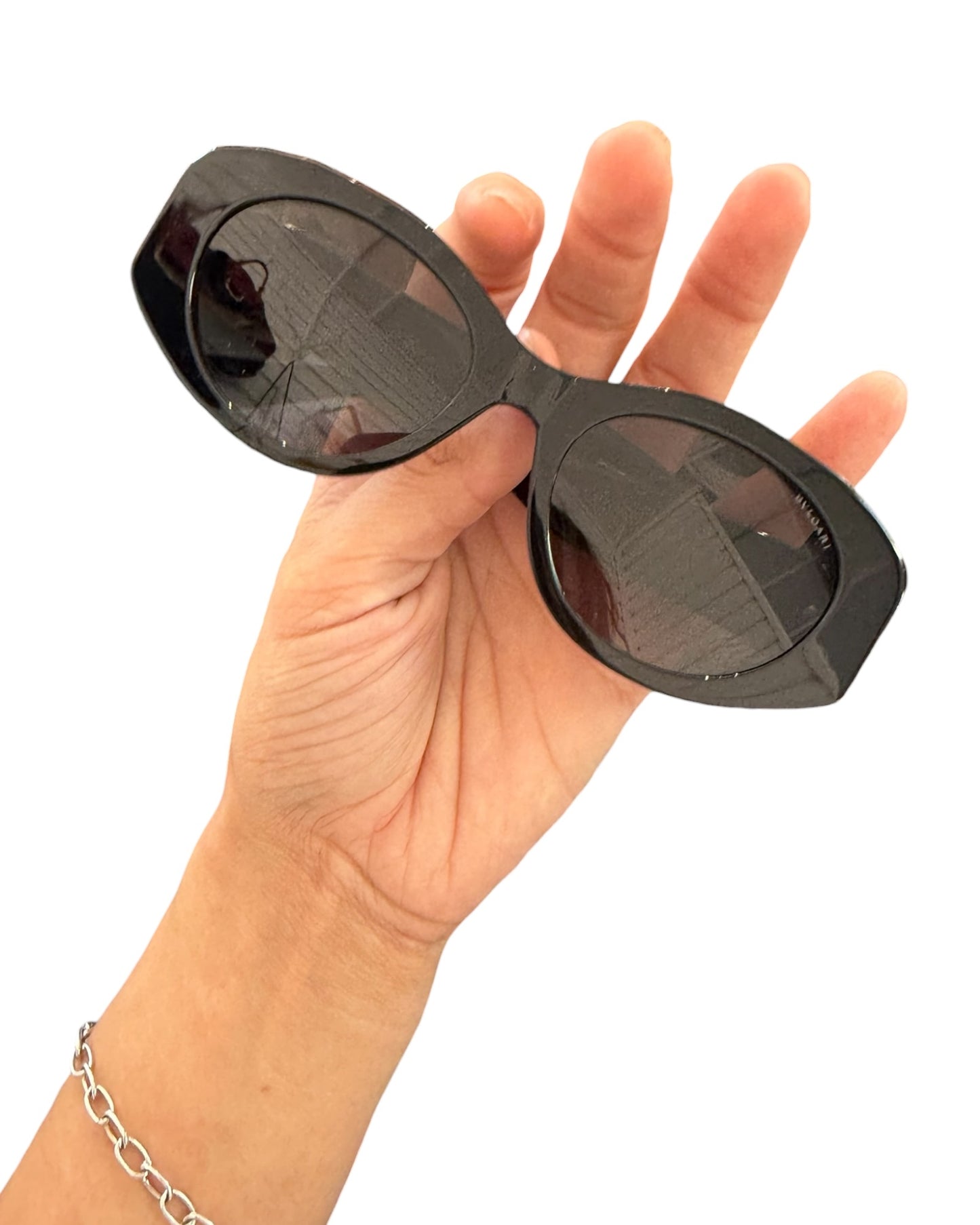 Pre-Loved Bvlgari Black Serpenti 52MM Oval Sunglasses