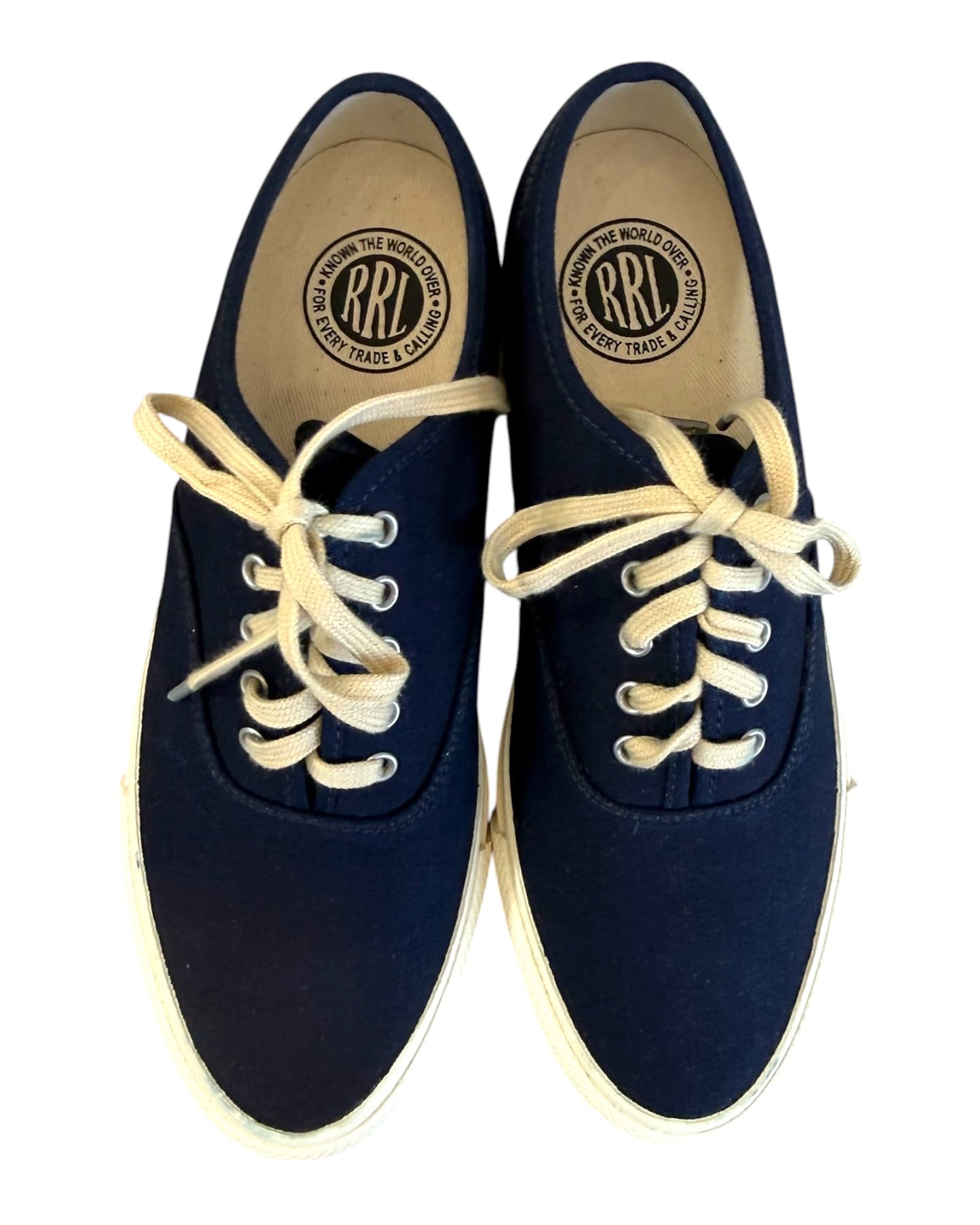 Pre-Loved Ralph Lauren RRL Navy Blue Canvas Sneakers