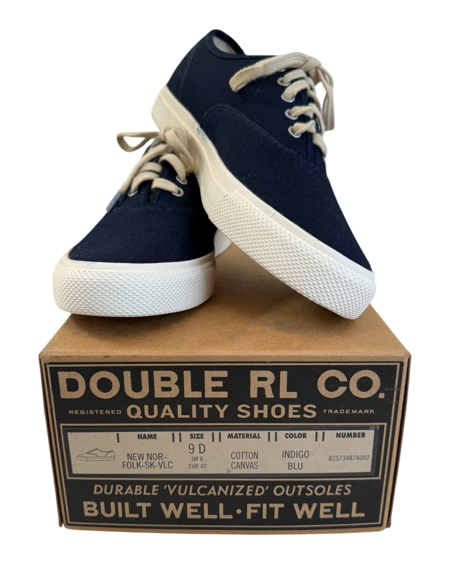 Pre-Loved Ralph Lauren RRL Navy Blue Canvas Sneakers