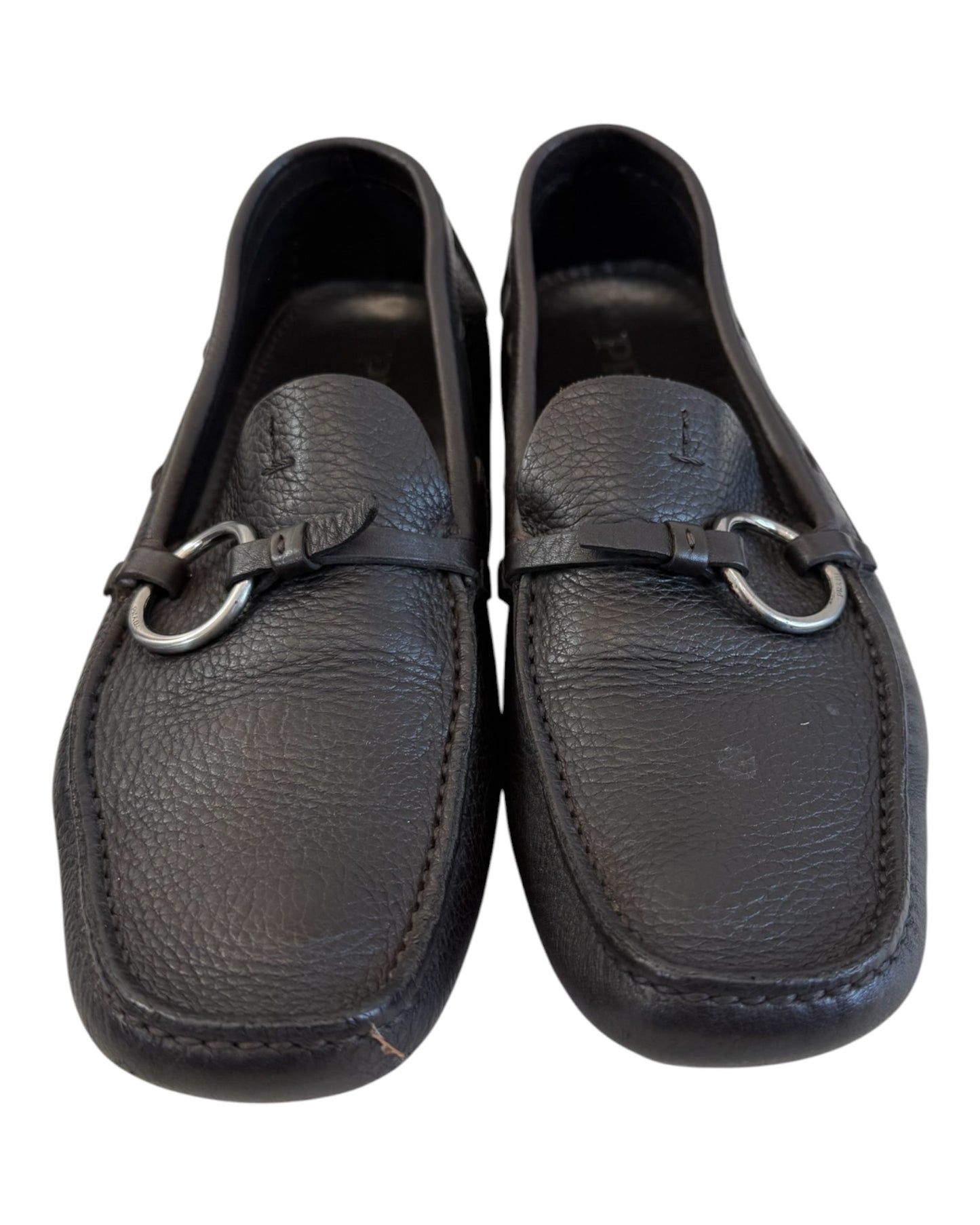 Pre-Loved Prada Black Leather Loafers