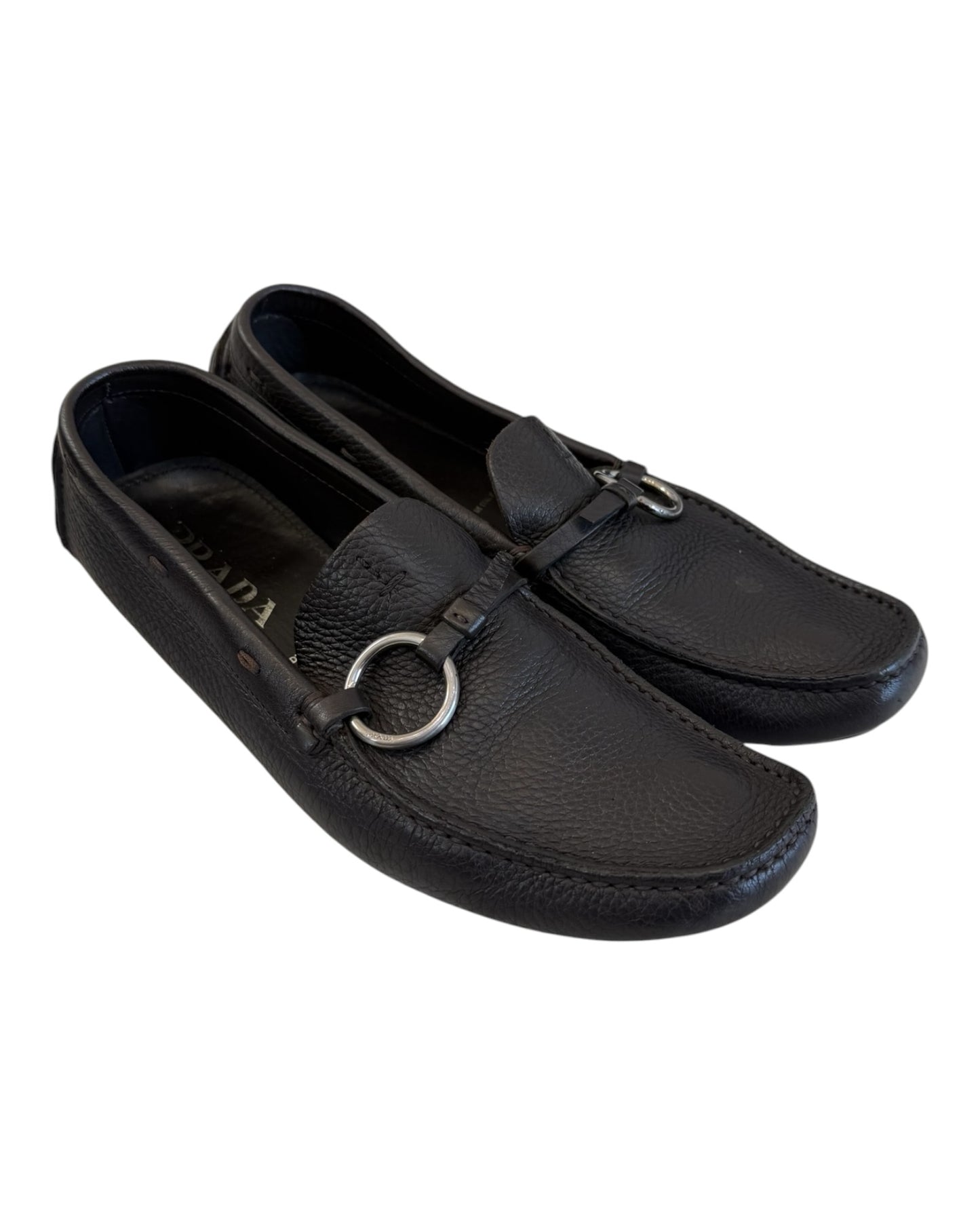 Pre-Loved Prada Black Leather Loafers