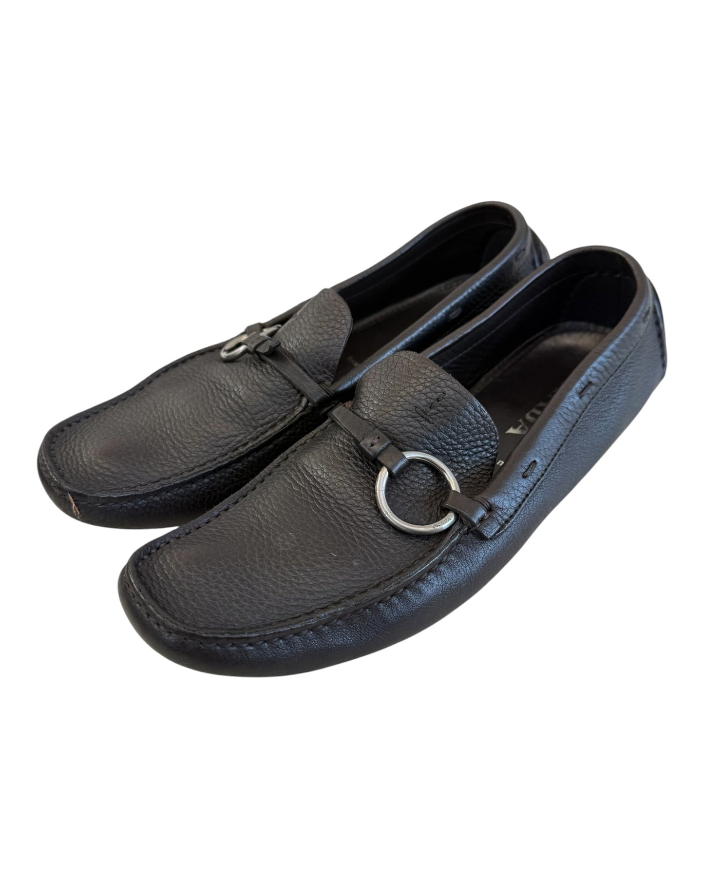 Pre-Loved Prada Black Leather Loafers