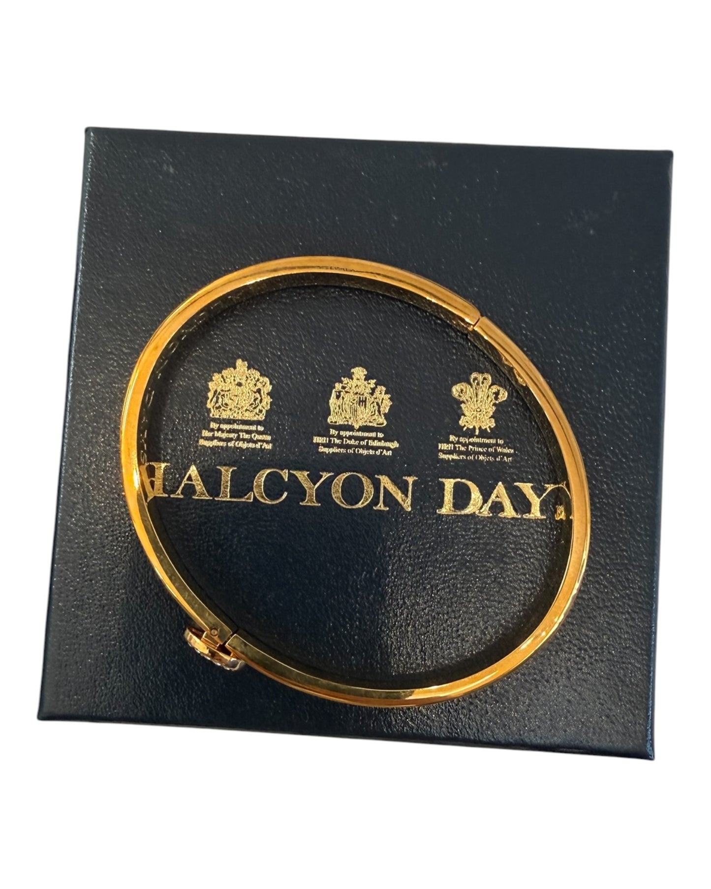 Pre-Loved Halcyon Days Skinny Button Orange and Gold Bracelet