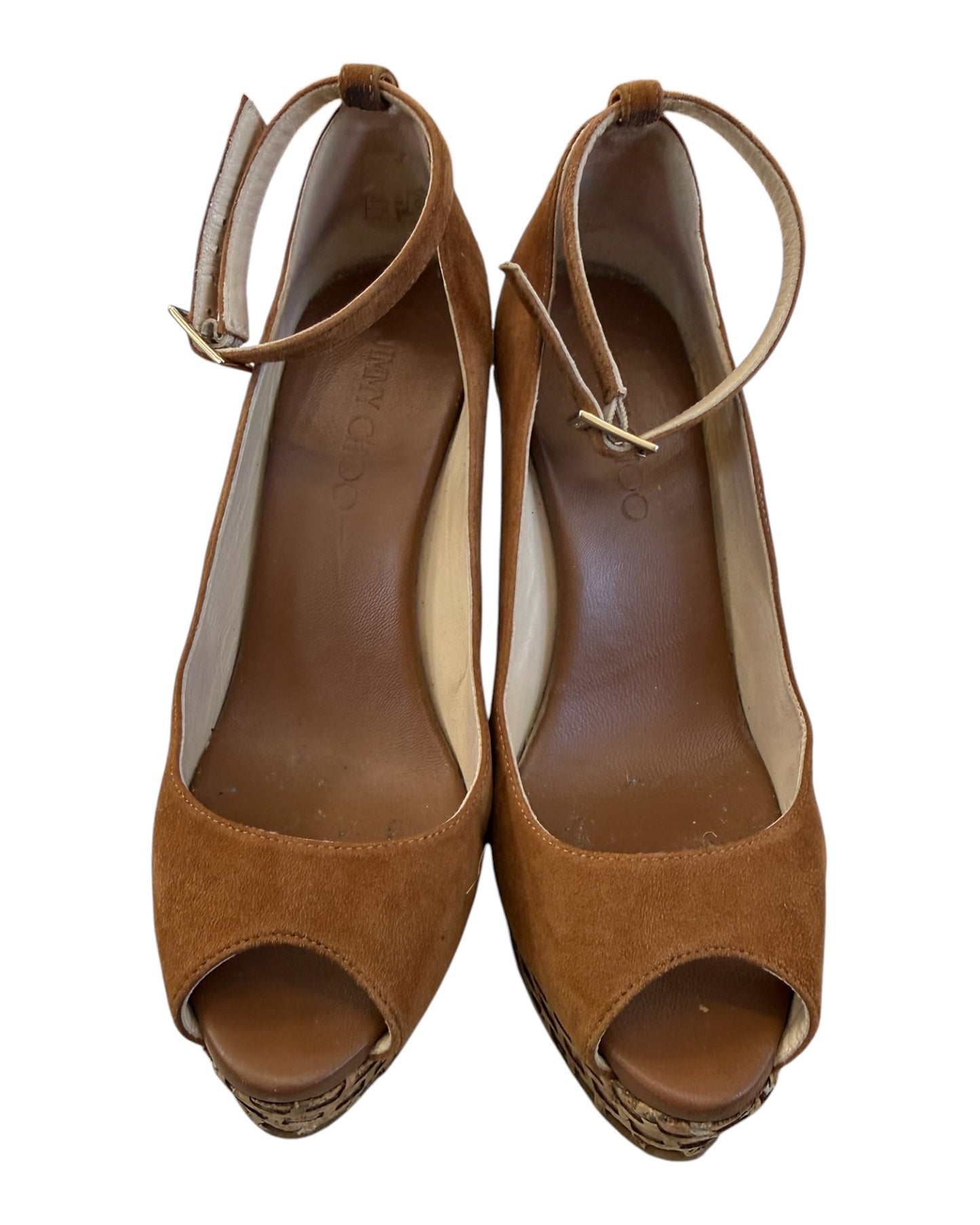 Pre-Loved Jimmy Choo Pacific 120 Suede Wedge Sandals