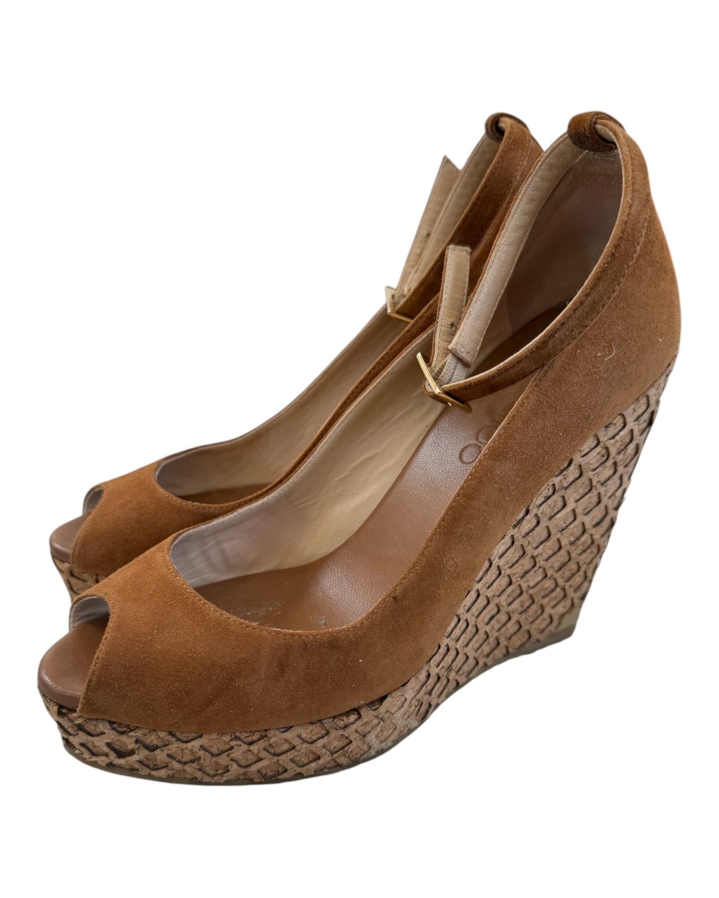 Pre-Loved Jimmy Choo Pacific 120 Suede Wedge Sandals