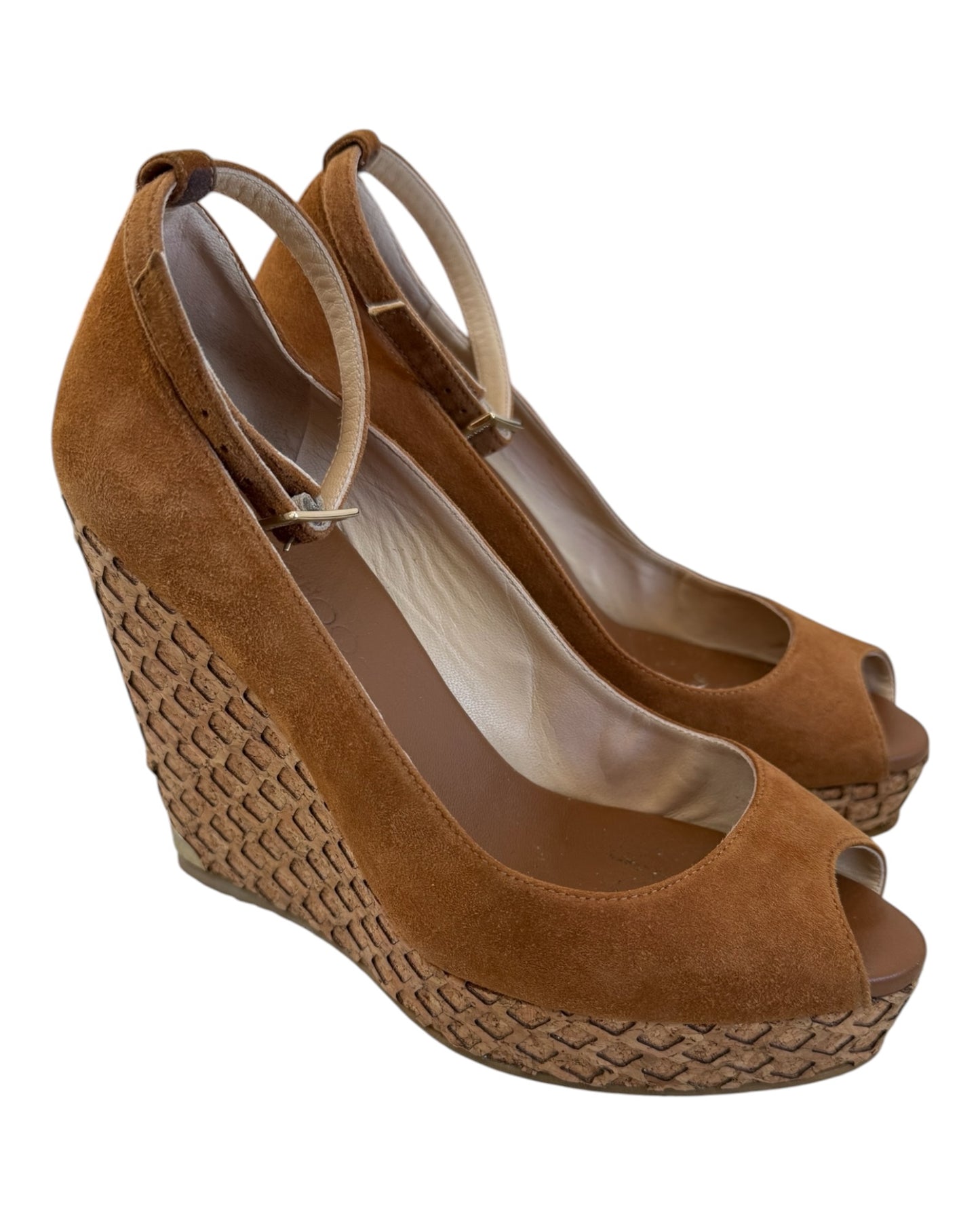 Pre-Loved Jimmy Choo Pacific 120 Suede Wedge Sandals