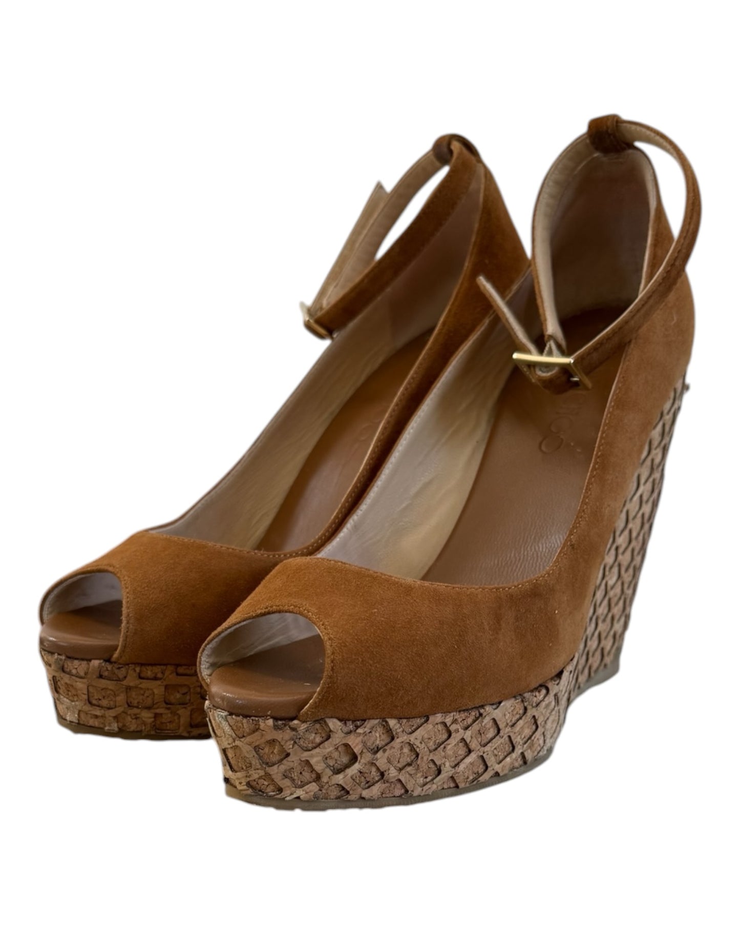 Pre-Loved Jimmy Choo Pacific 120 Suede Wedge Sandals