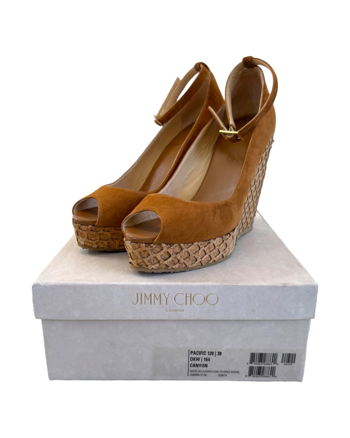 Pre-Loved Jimmy Choo Pacific 120 Suede Wedge Sandals