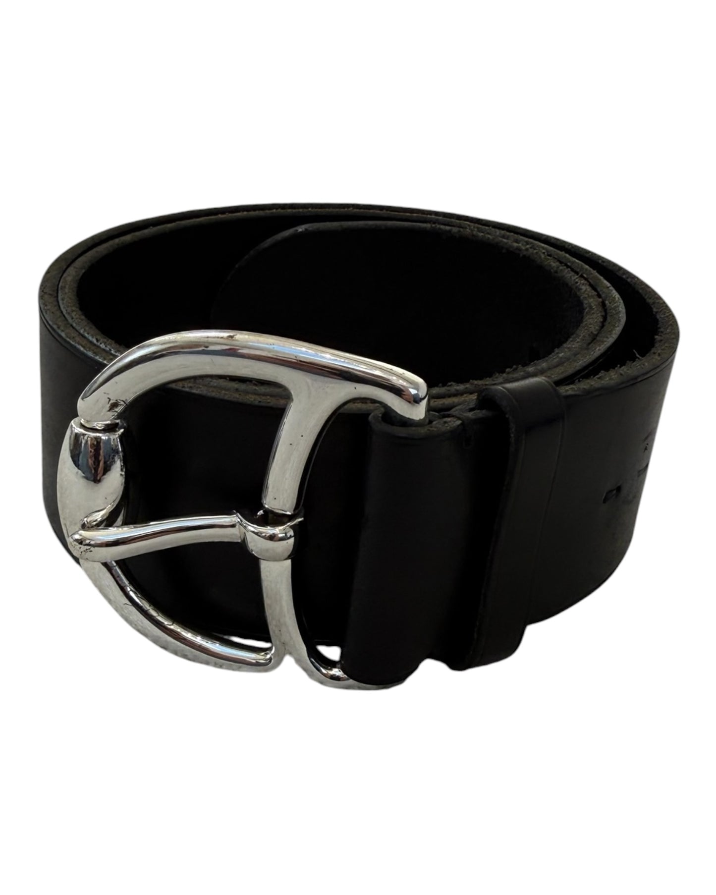 Vintage Ralph Lauren Black Leather Stirrup Belt