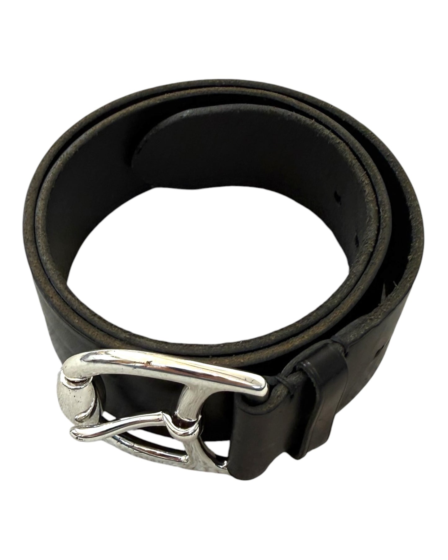 Vintage Ralph Lauren Black Leather Stirrup Belt