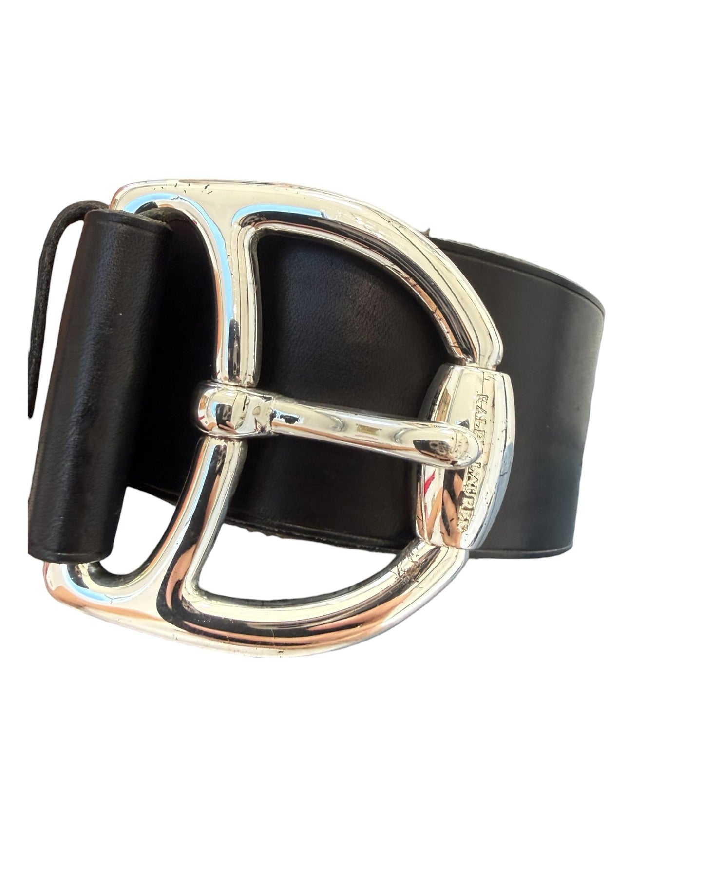 Vintage Ralph Lauren Black Leather Stirrup Belt