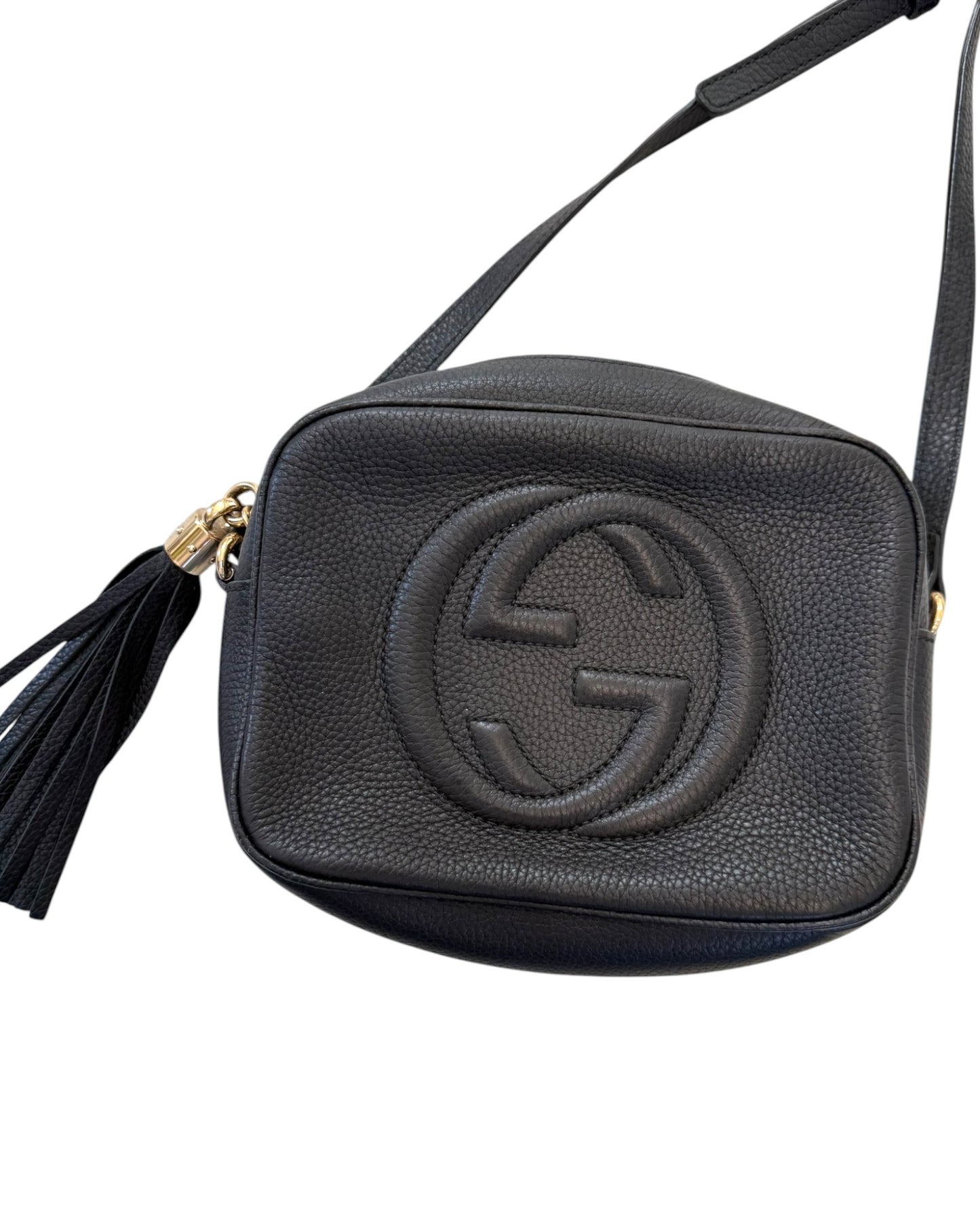 Pre-Loved Gucci Soho Disco Camera Bag in Black Leather
