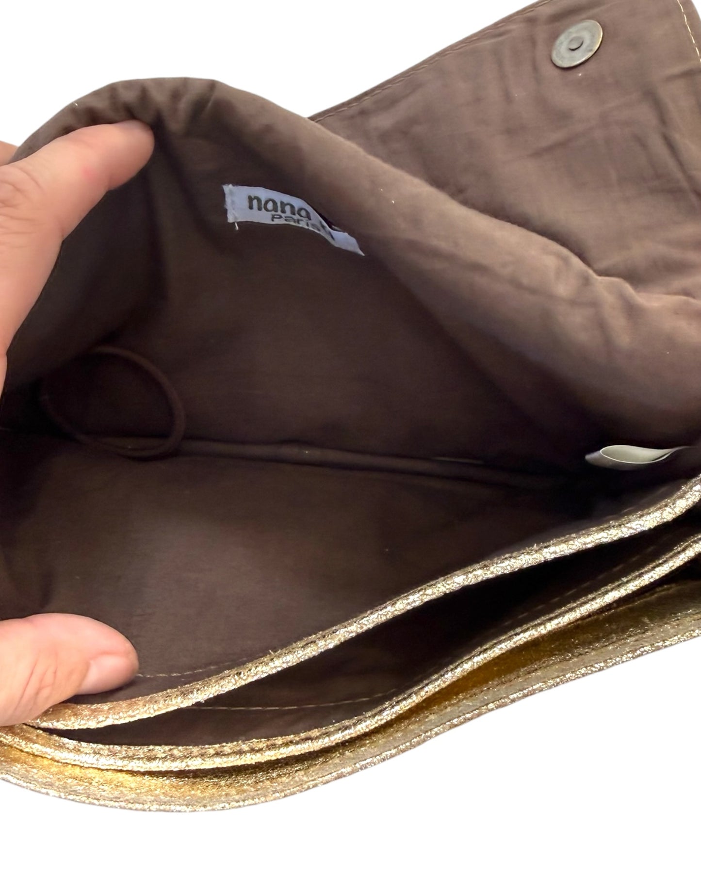 Pre-Loved Nana Ki Paris Dusted Gold Clutch