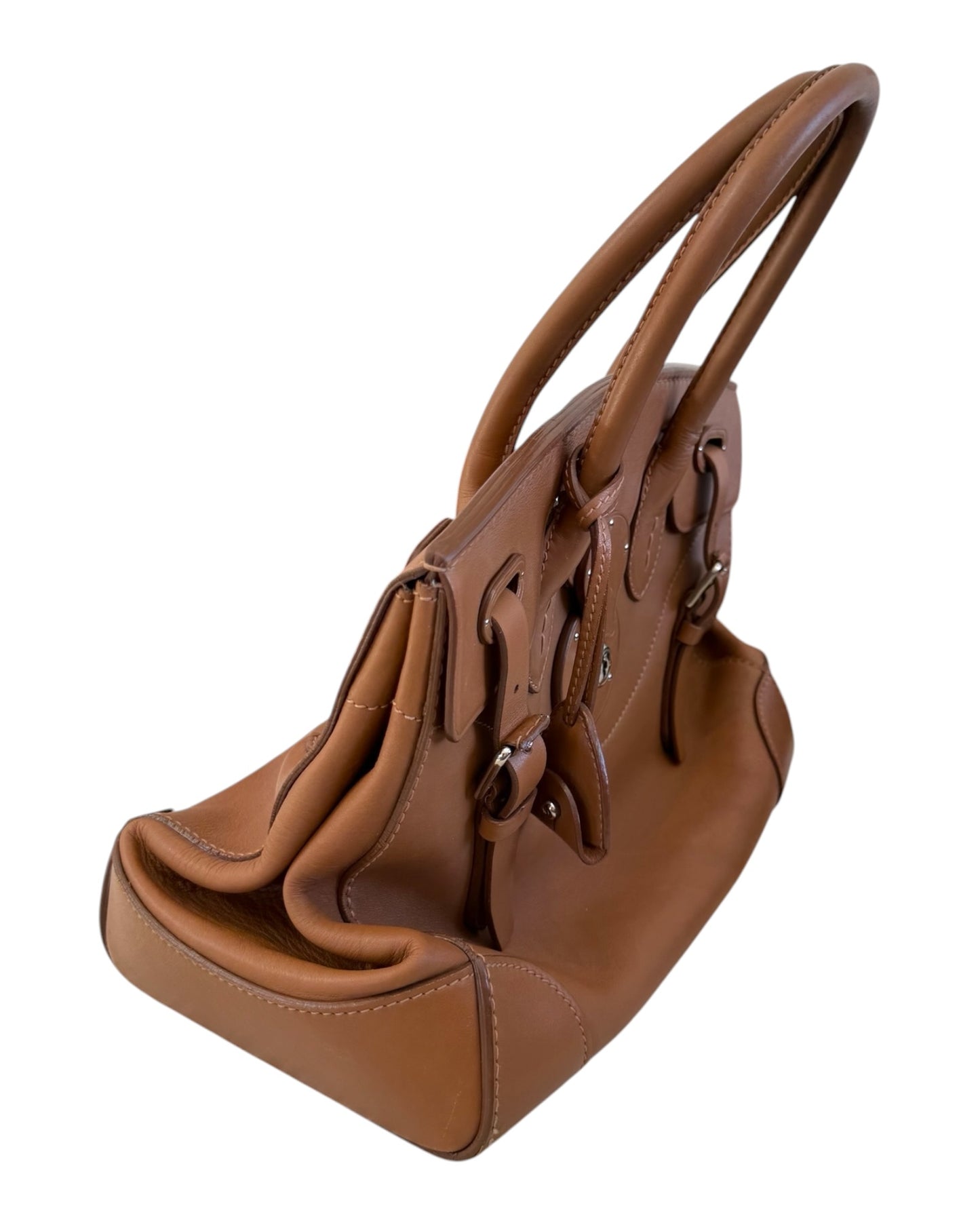 Pre-Loved Ralph Lauren Soft Ricky 33 Bag in Brown Leather