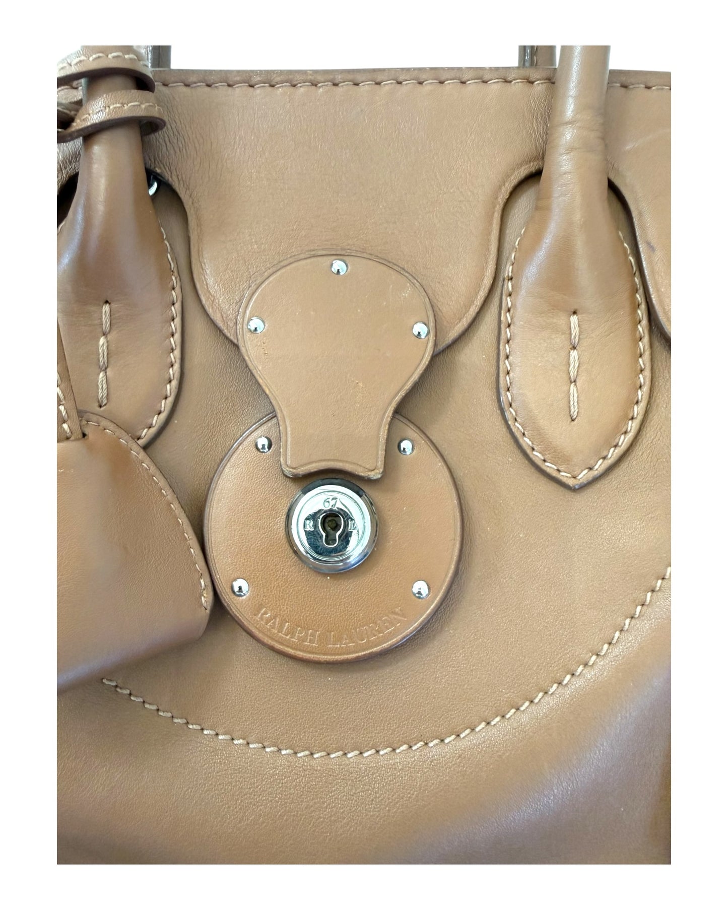 Pre-Loved Ralph Lauren Soft Ricky 33 Bag in Brown Leather