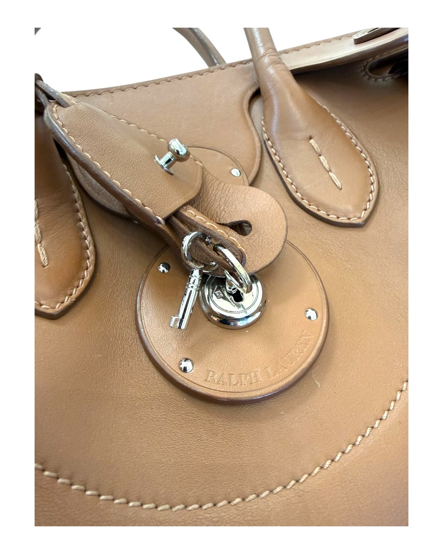 Pre-Loved Ralph Lauren Soft Ricky 33 Bag in Brown Leather
