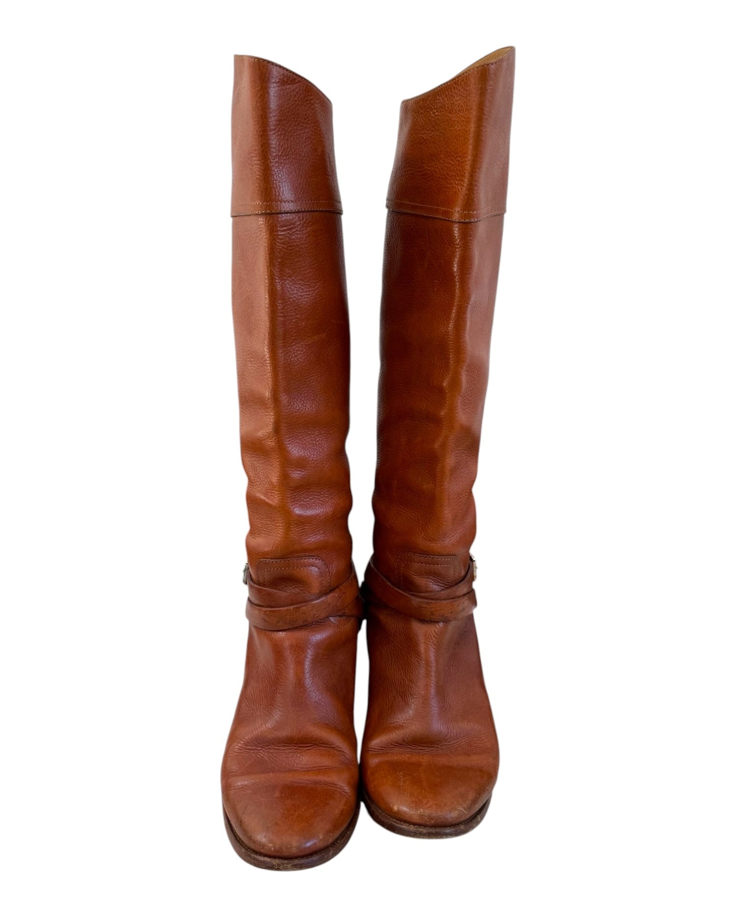 Vintage Ralph Lauren Purple Label Chestnut Brown Leather Riding Boots