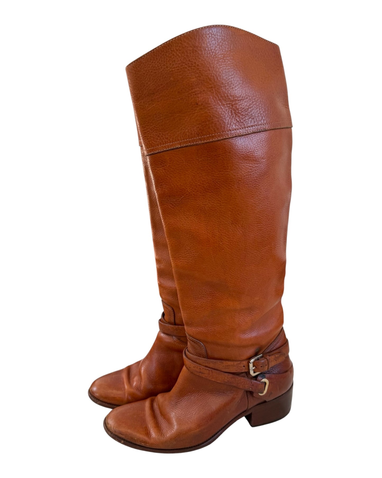 Vintage Ralph Lauren Purple Label Chestnut Brown Leather Riding Boots