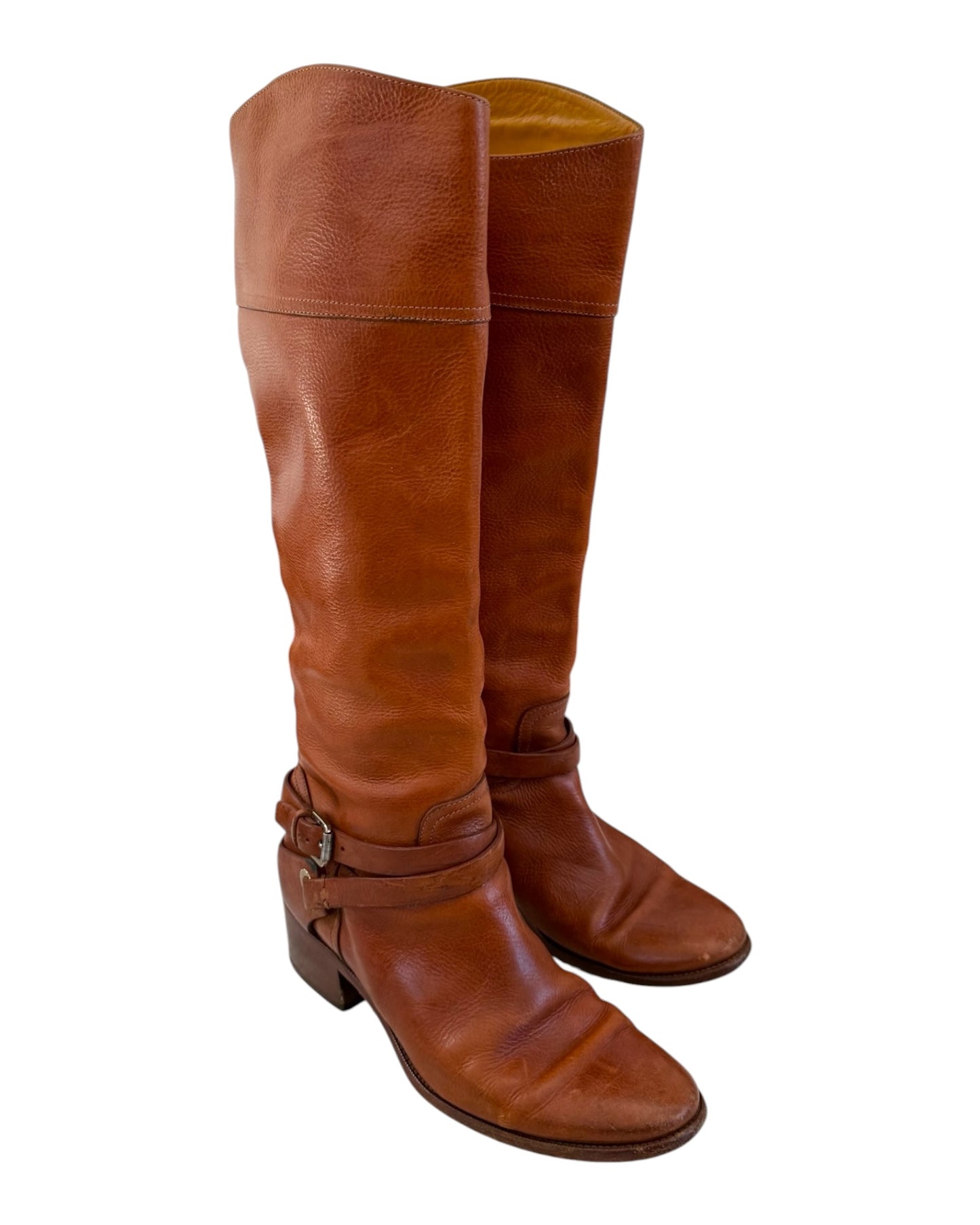Vintage Ralph Lauren Purple Label Chestnut Brown Leather Riding Boots
