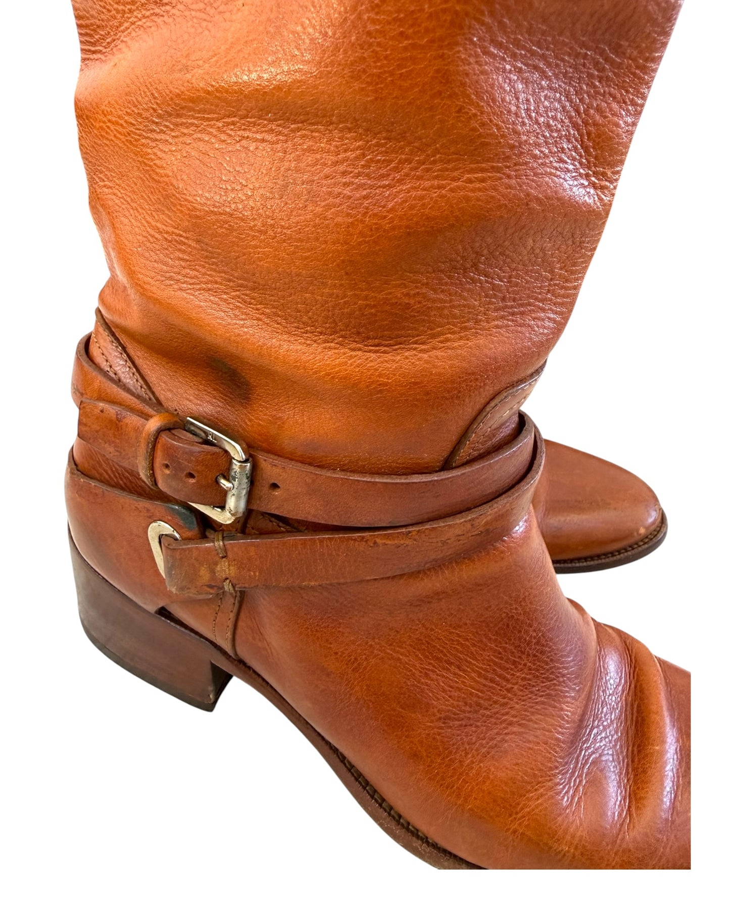 Vintage Ralph Lauren Purple Label Chestnut Brown Leather Riding Boots