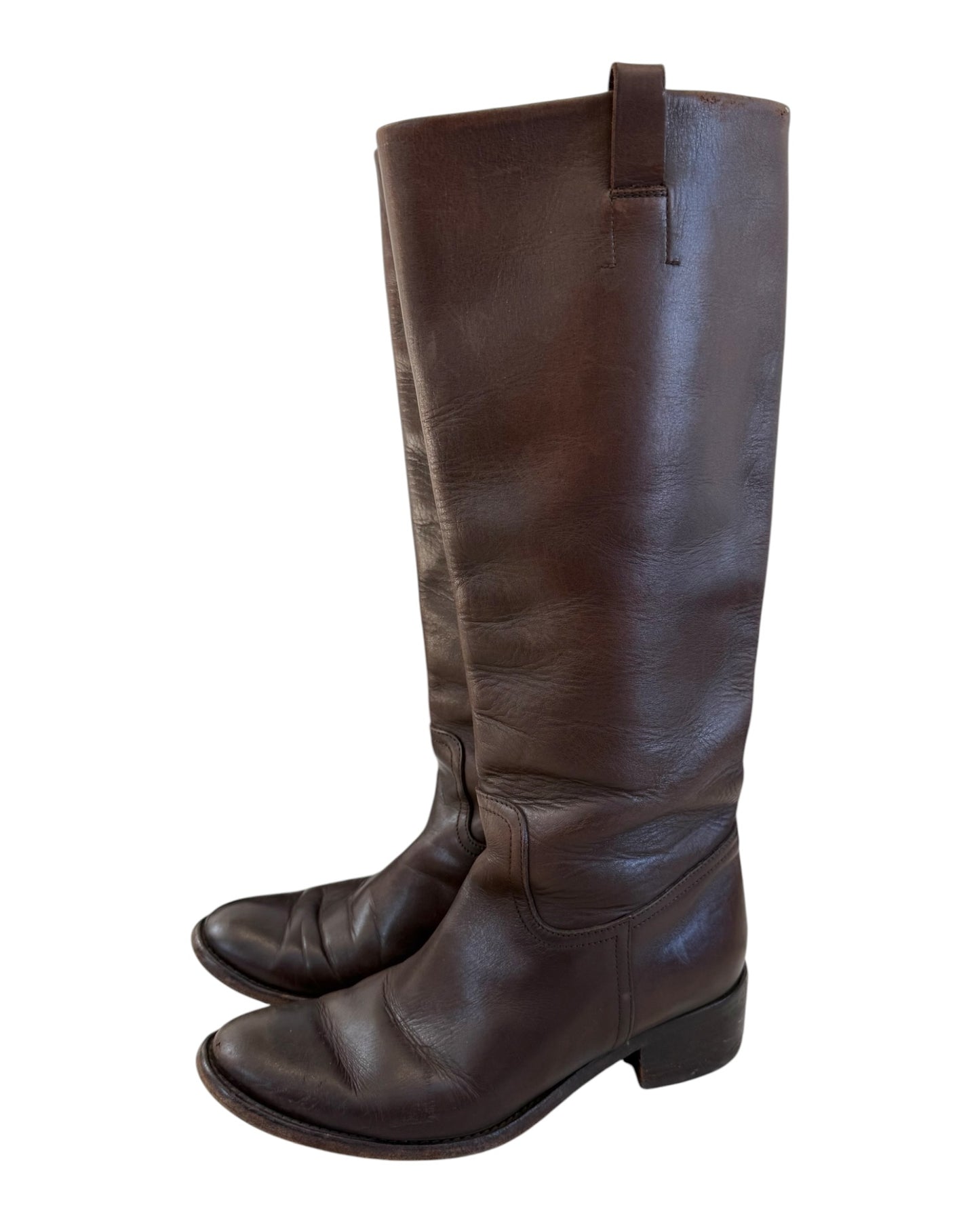 Vintage Ralph Lauren Purple Label Dark Brown Leather Riding Boots