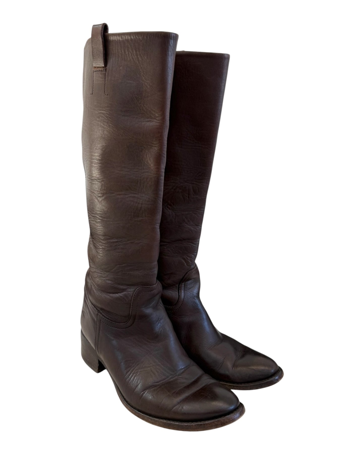 Vintage Ralph Lauren Purple Label Dark Brown Leather Riding Boots