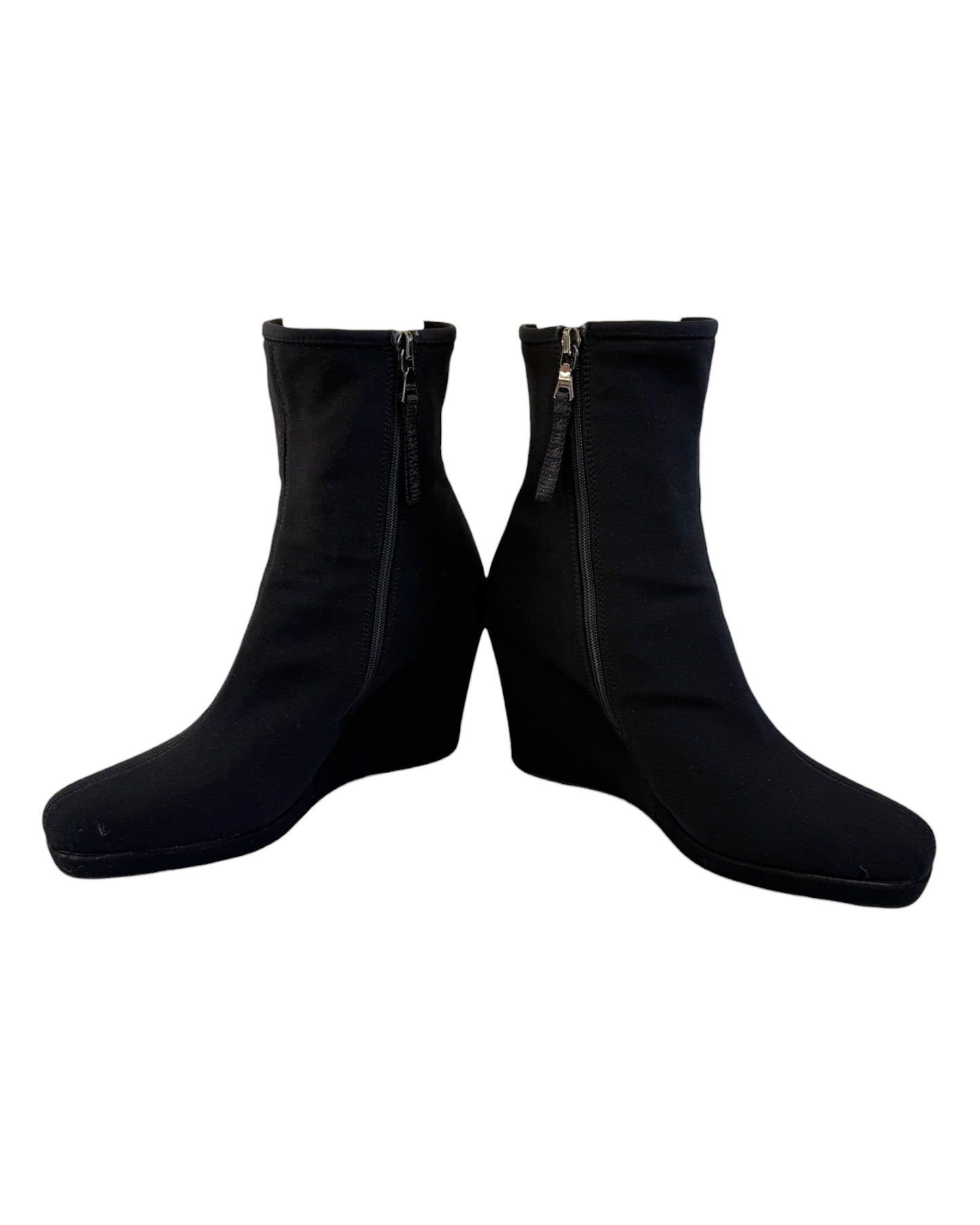 Pre-Loved Prada Sport Black Nylon Wedge Booties