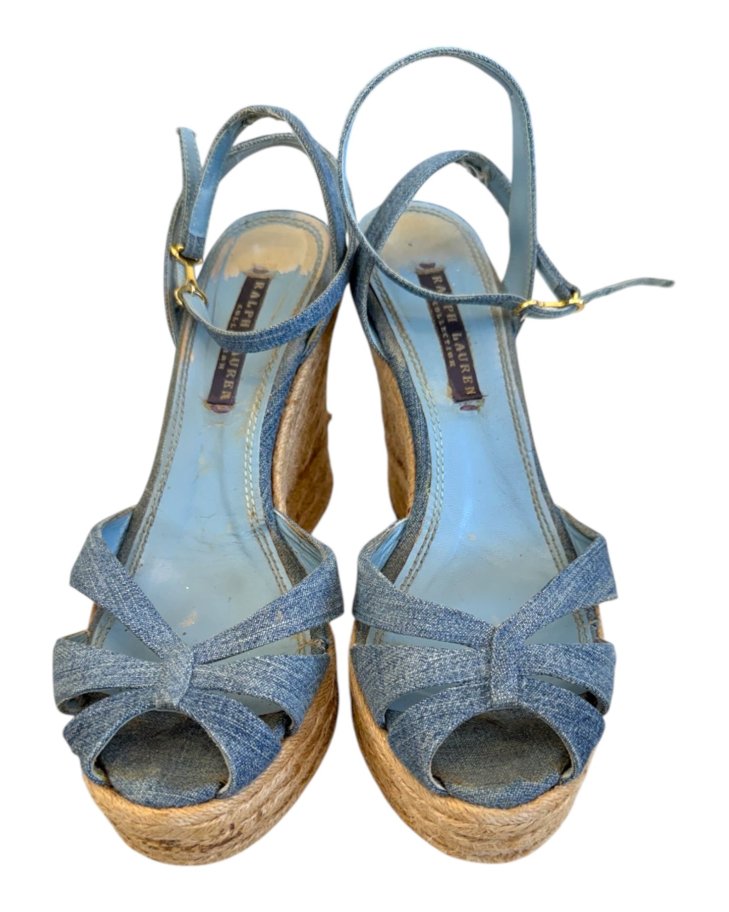 Vintage Ralph Lauren Purple Label Denim Espadrille Wedges