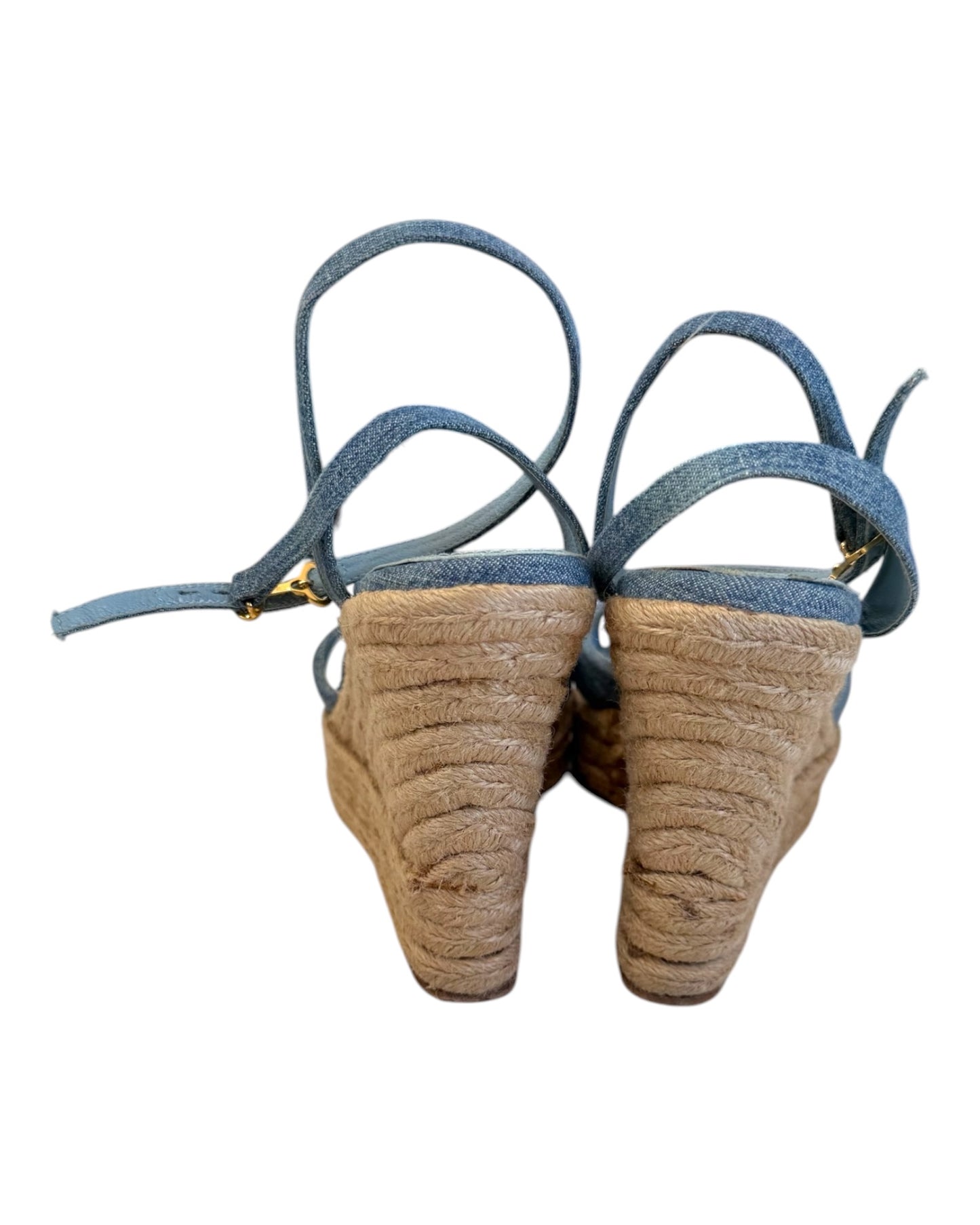 Vintage Ralph Lauren Purple Label Denim Espadrille Wedges