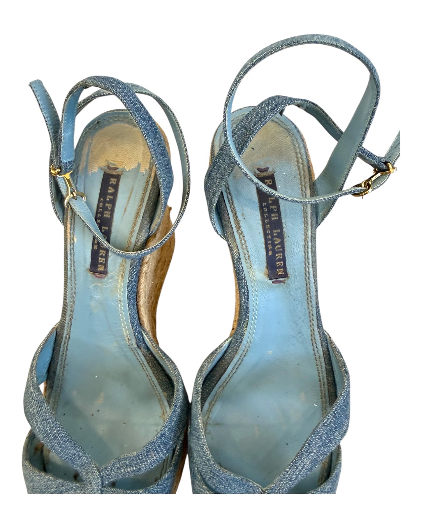 Vintage Ralph Lauren Purple Label Denim Espadrille Wedges