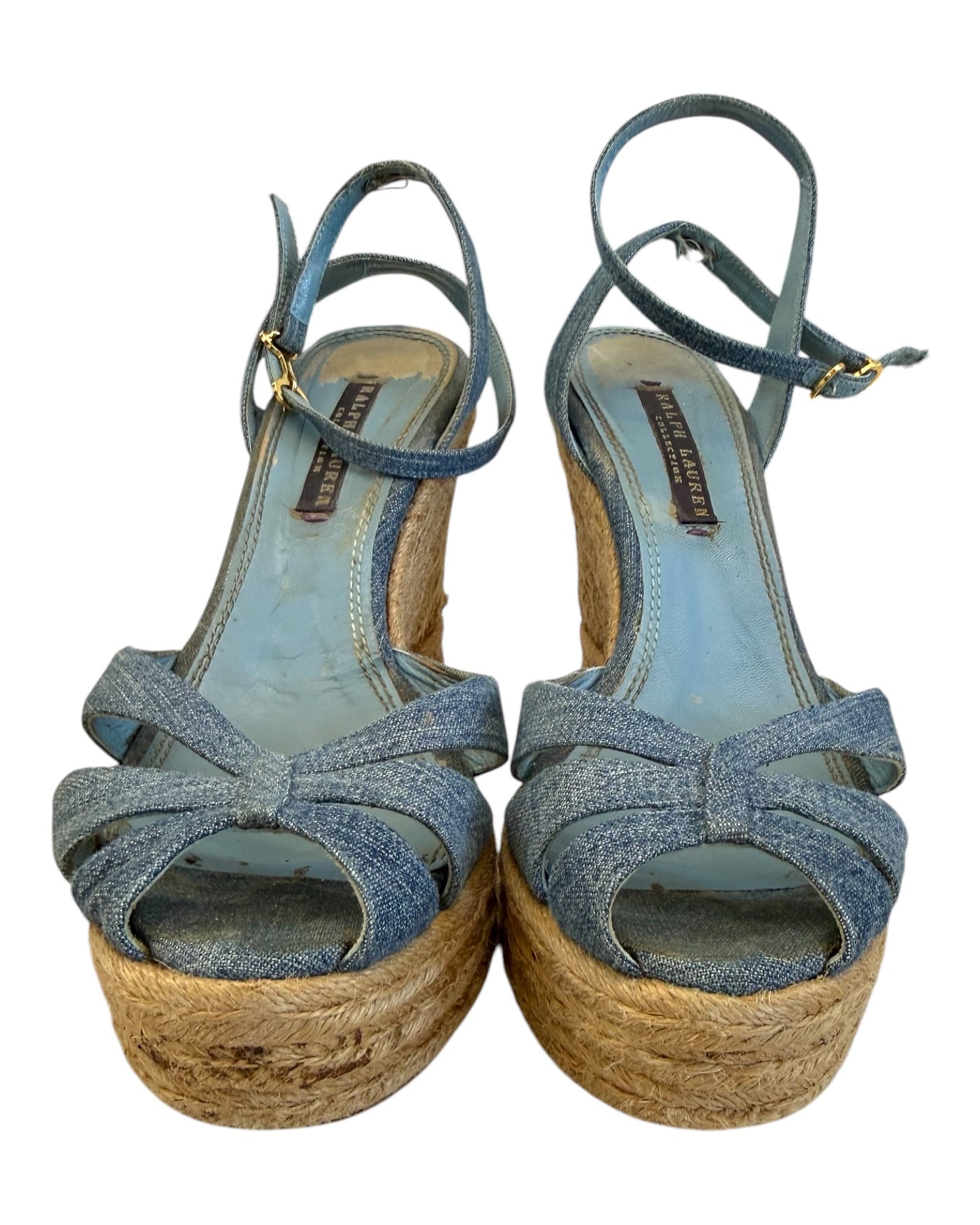 Vintage Ralph Lauren Purple Label Denim Espadrille Wedges