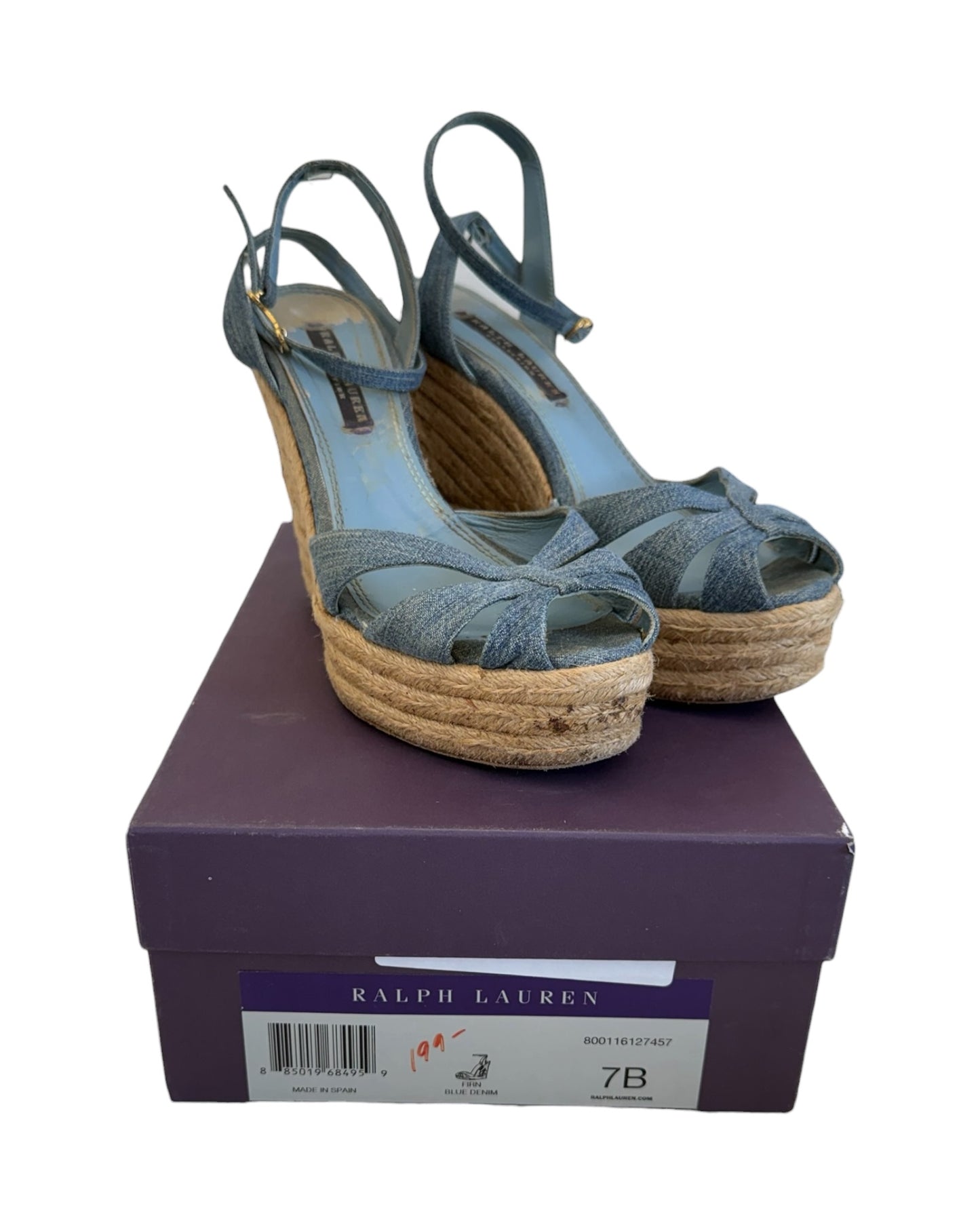Vintage Ralph Lauren Purple Label Denim Espadrille Wedges