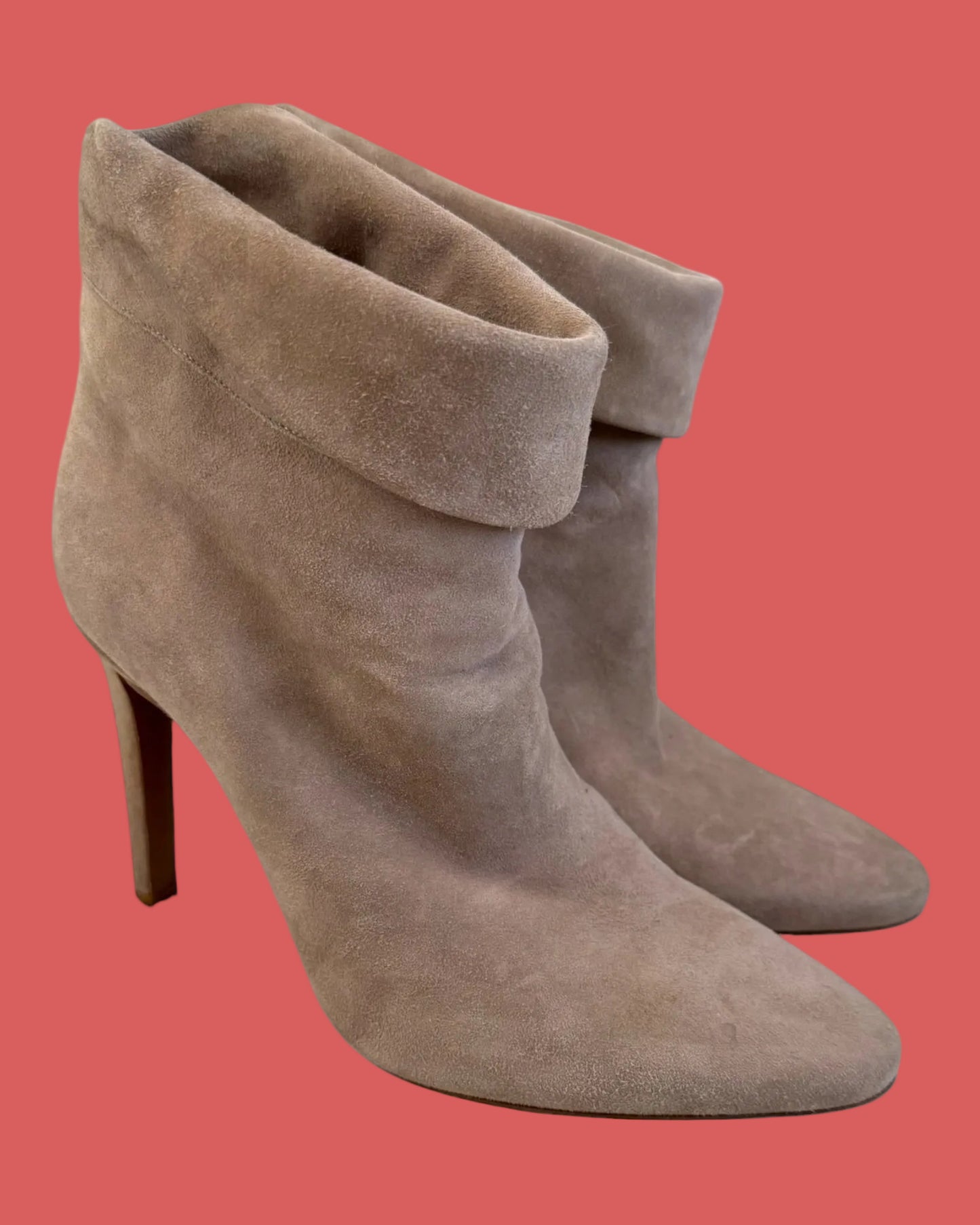 Pre-Loved Ralph Lauren Purple Label Grey Suede Torrance Booties