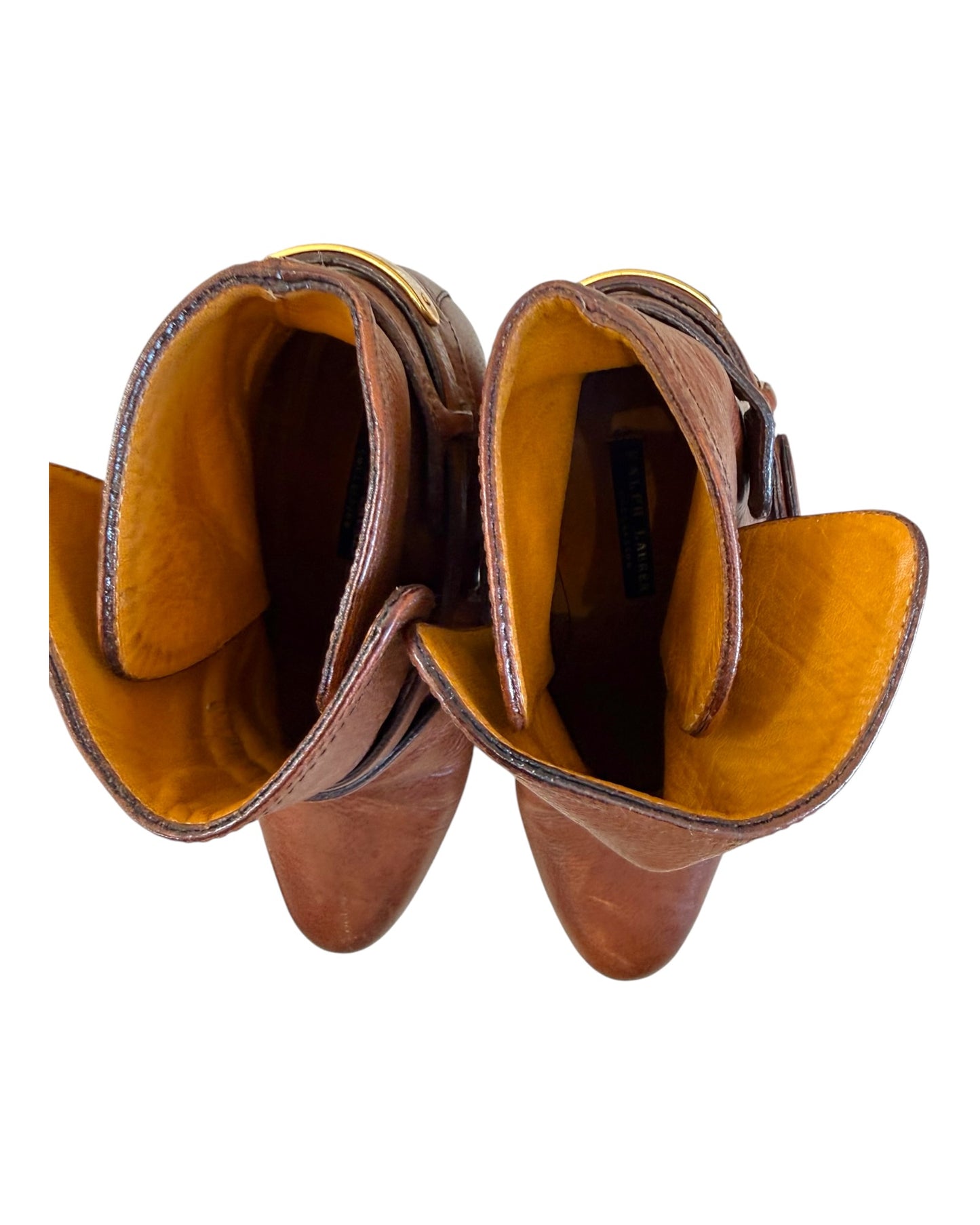 Vintage Ralph Lauren Collection Purple Label Naima Brown Leather Booties