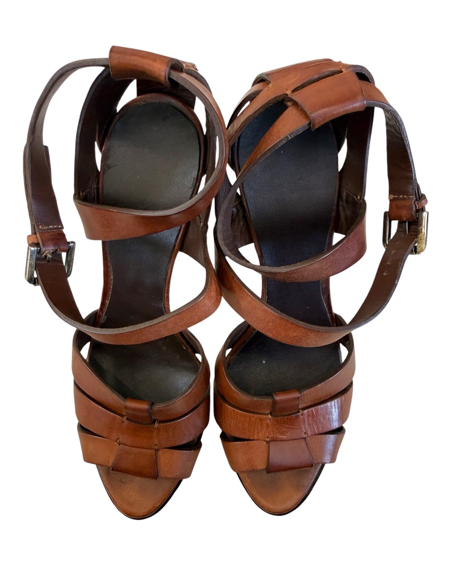 Vintage Ralph Lauren Purple Label Brown Leather Jenica Sandals