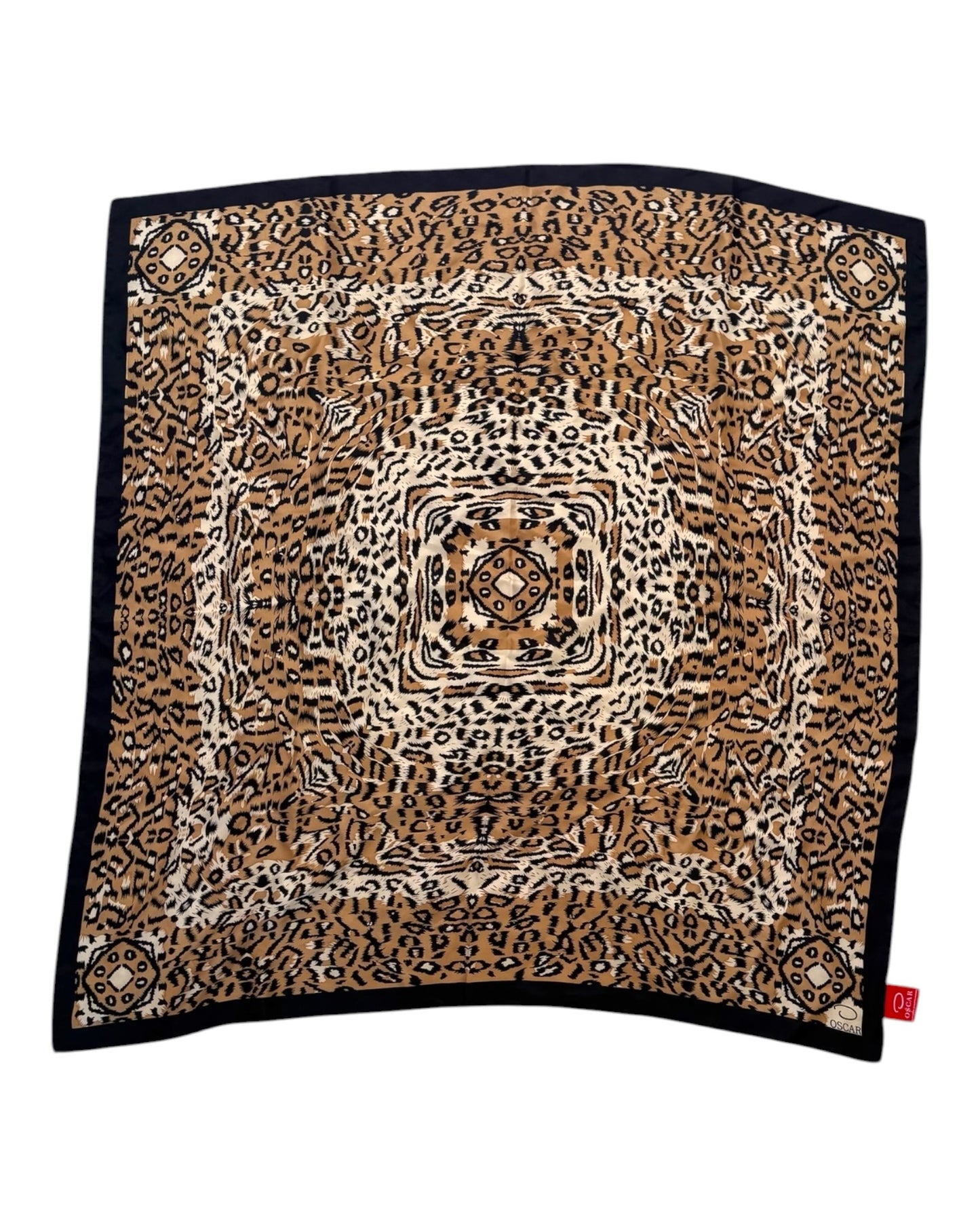 Vintage Oscar De La Renta Animal Print Silk Scarf
