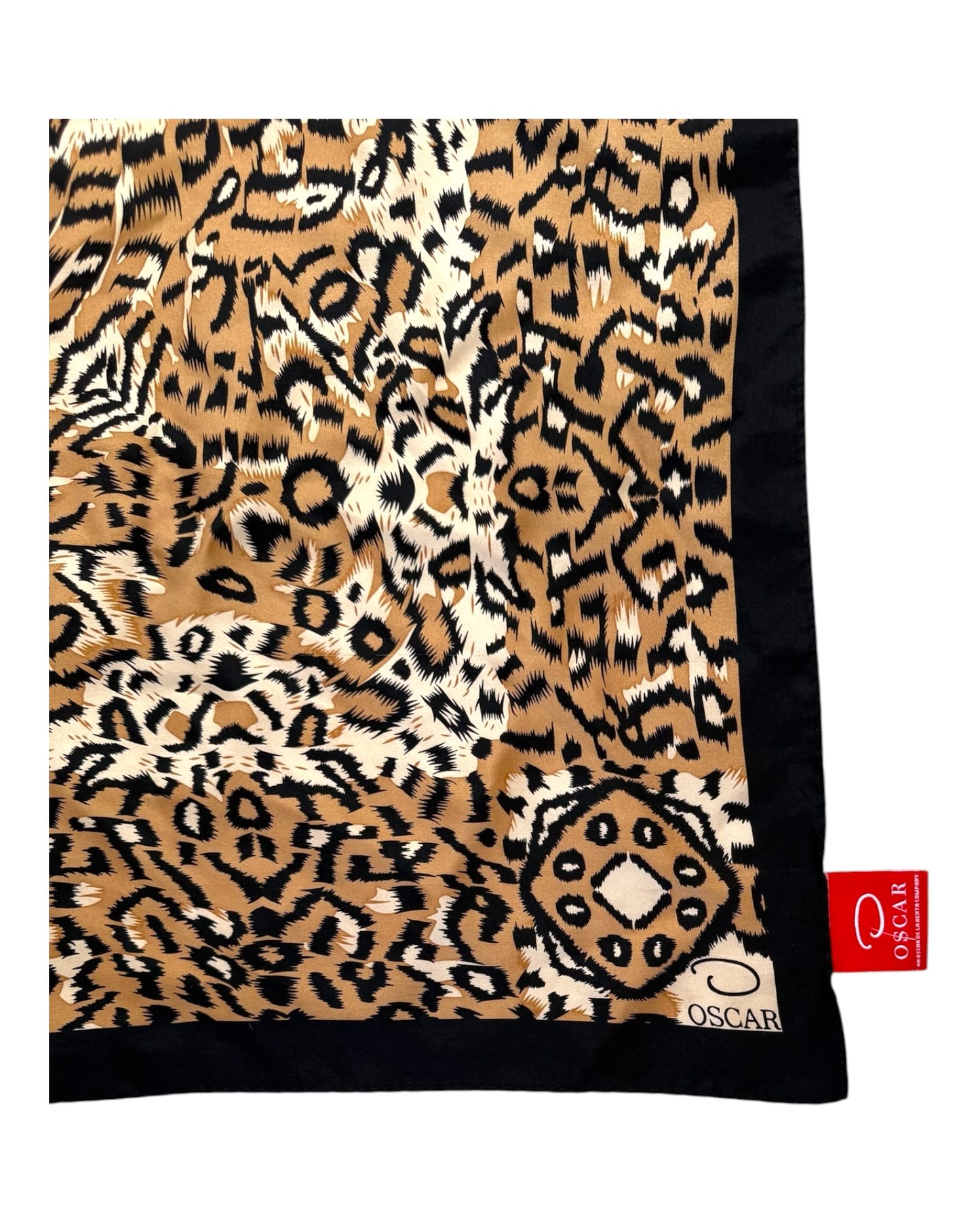 Vintage Oscar De La Renta Animal Print Silk Scarf